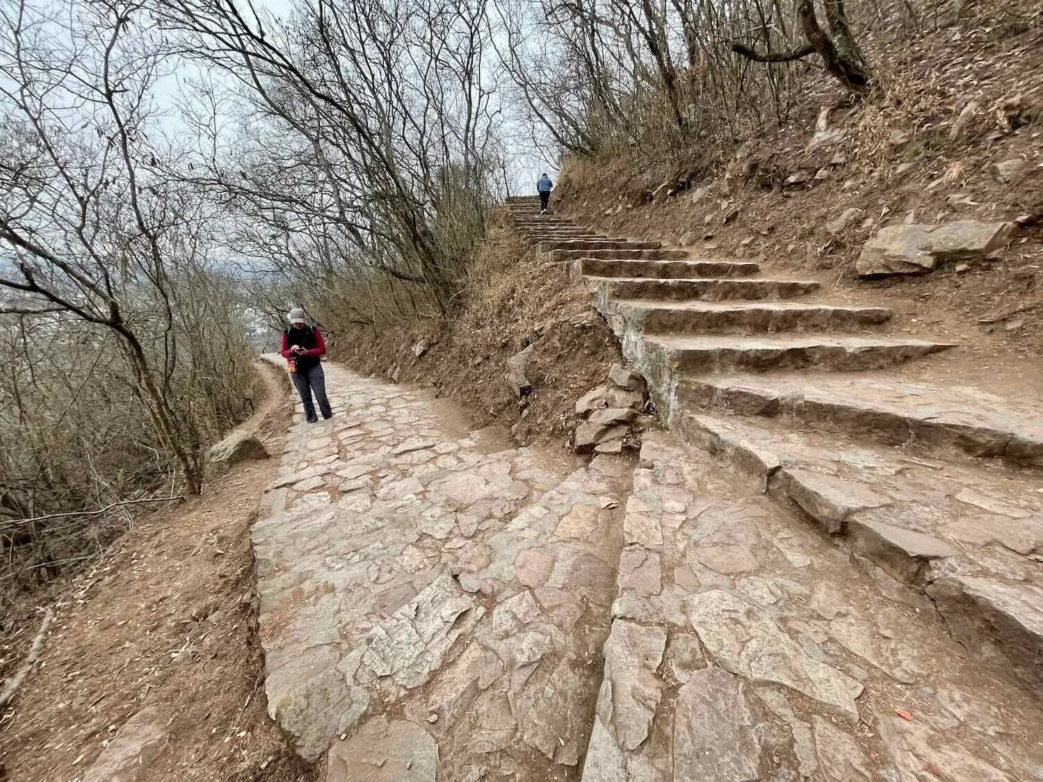 The steep and winding path up San Bernardo Hill