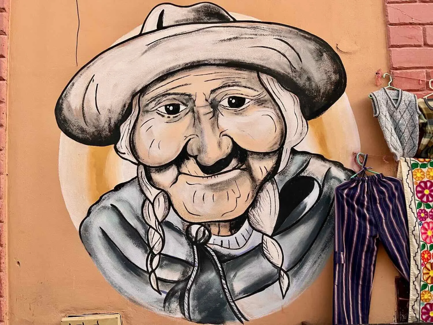 Mural, portrait of an indigenous woman