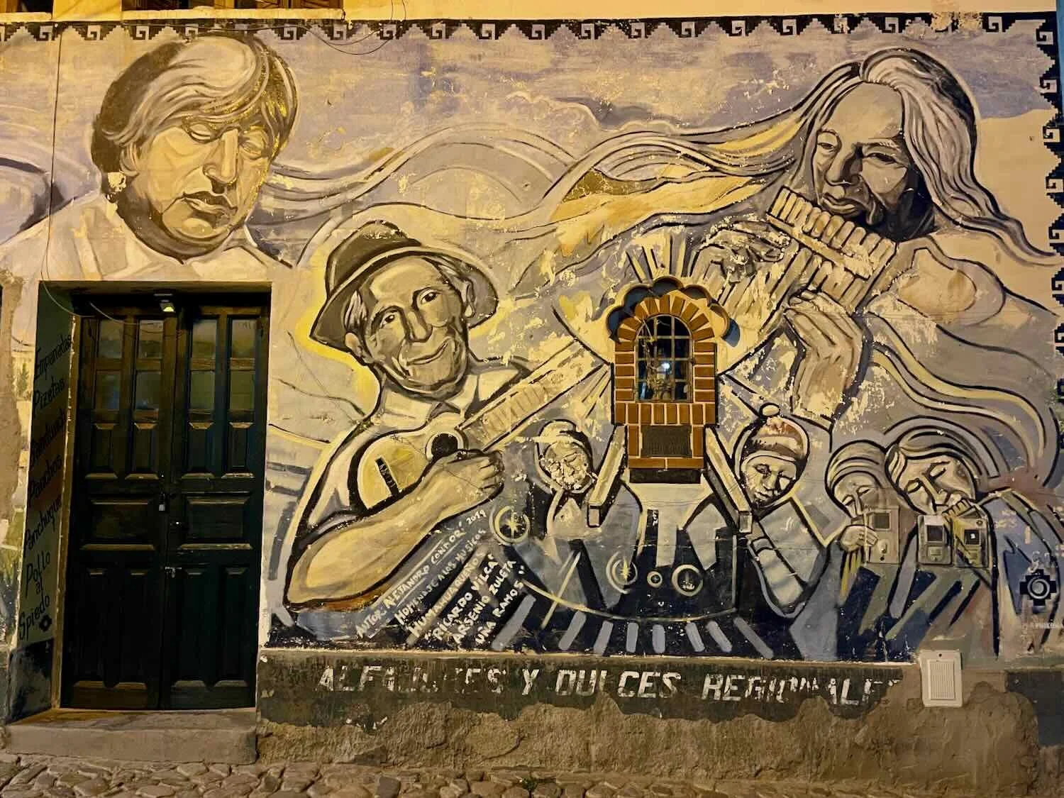 Mural of folk musicians