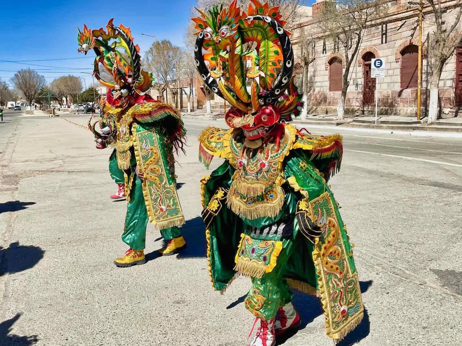 Diabla Dancers in the procession for the Virgin of Copacabana.