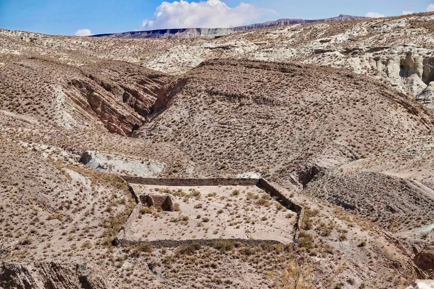 This old stone corral held up a lot better than the crumbling building inside