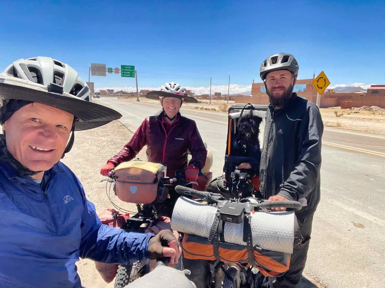 Cyclist Carlos, and his friend Sombra