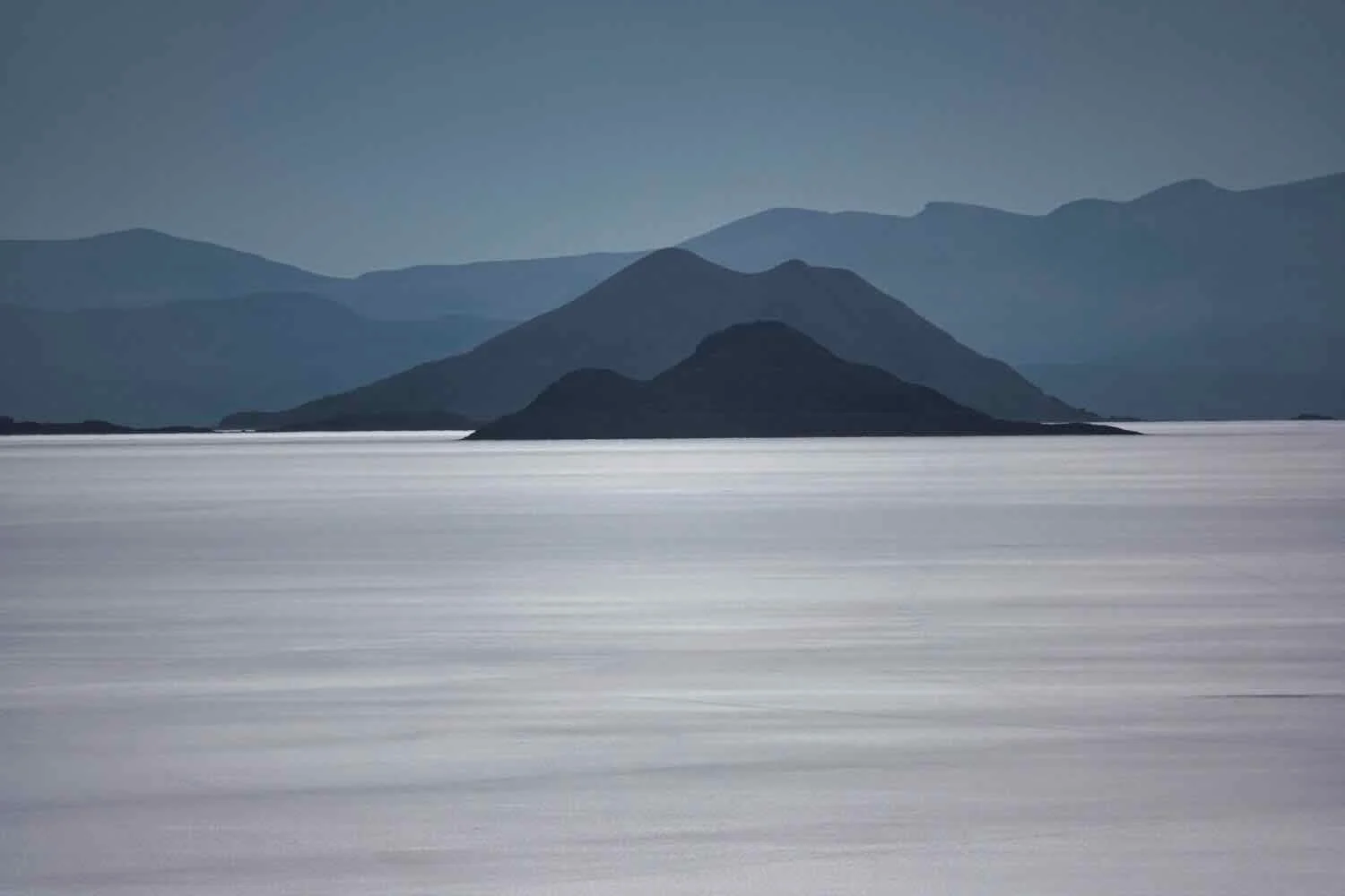 View of the salt flats and distant hills