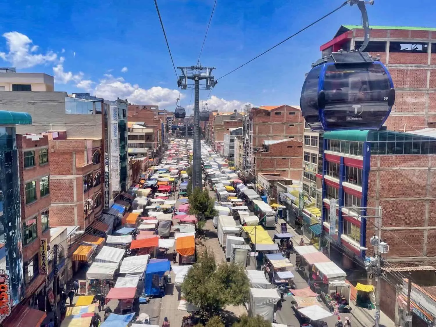 From the heights of the Teleférico we could see a small section of the El Alto Sunday Market - the largest market in Bolivia