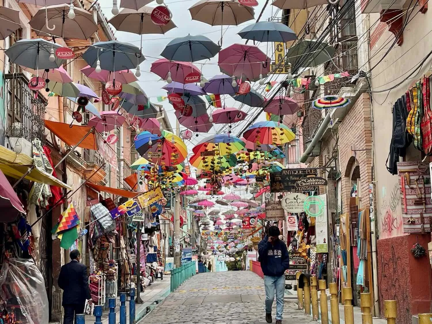 Calle Linares was splashed with color to draw people into the many shops.