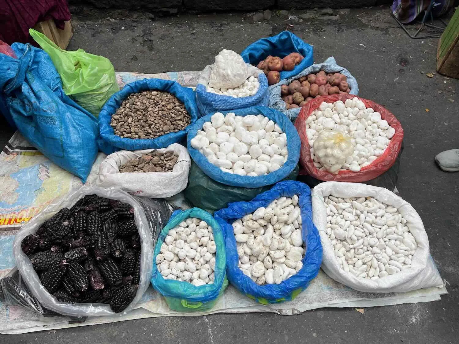 Many vendors also sold dehydrated potatoes and black corn.