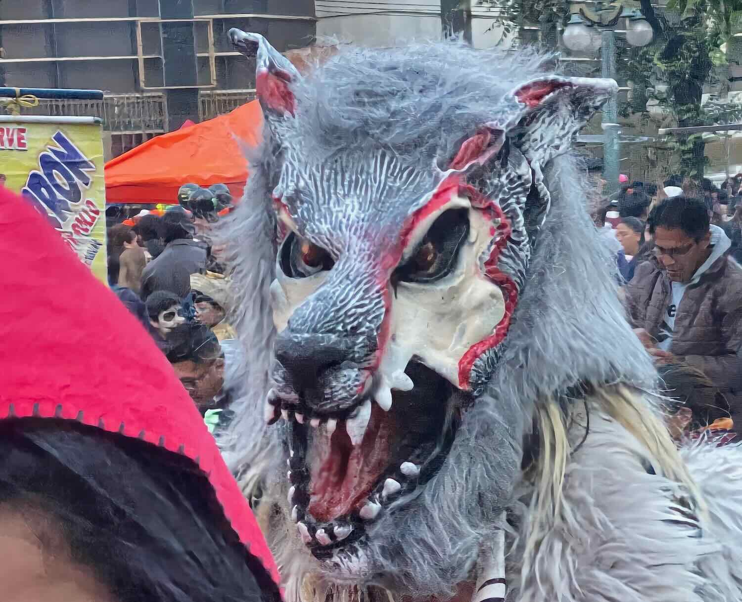 Teens and adults were often dressed in seriously scary Halloween costumes.