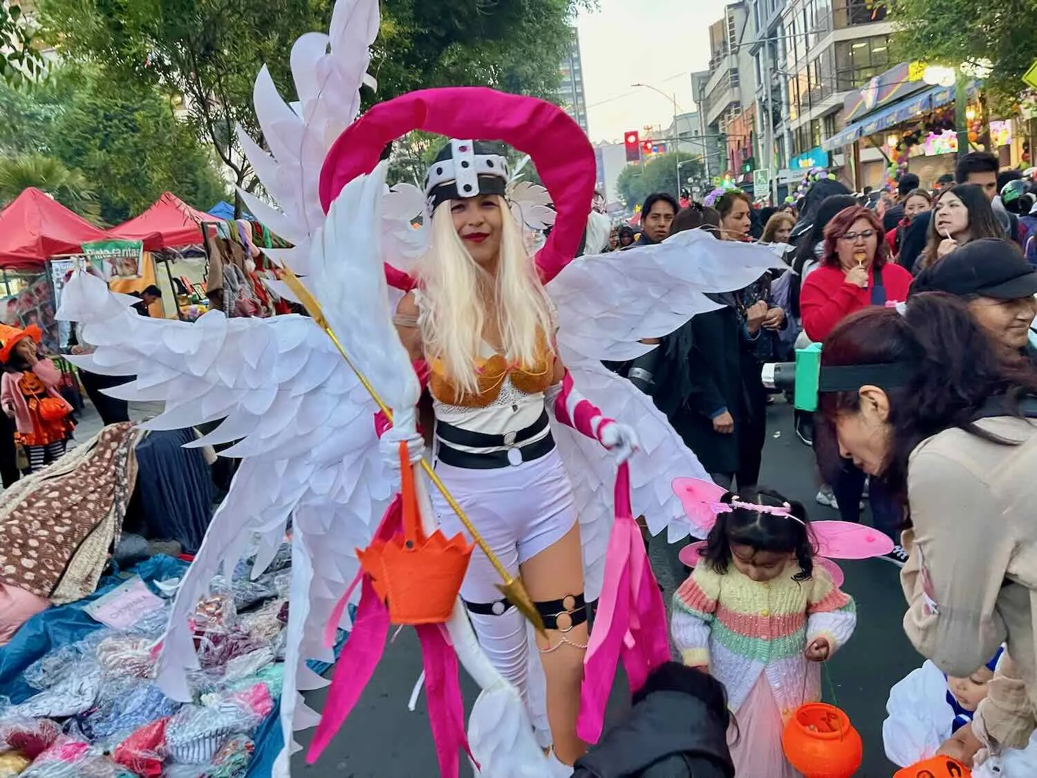 Some adults went with a more glamorous look for Halloween.