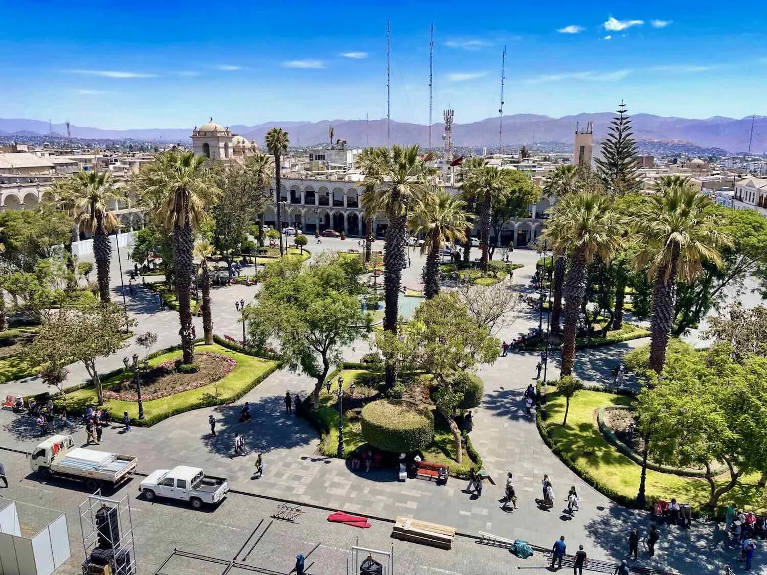 View of the Plaza de Armas from the Cathedral's bell tower