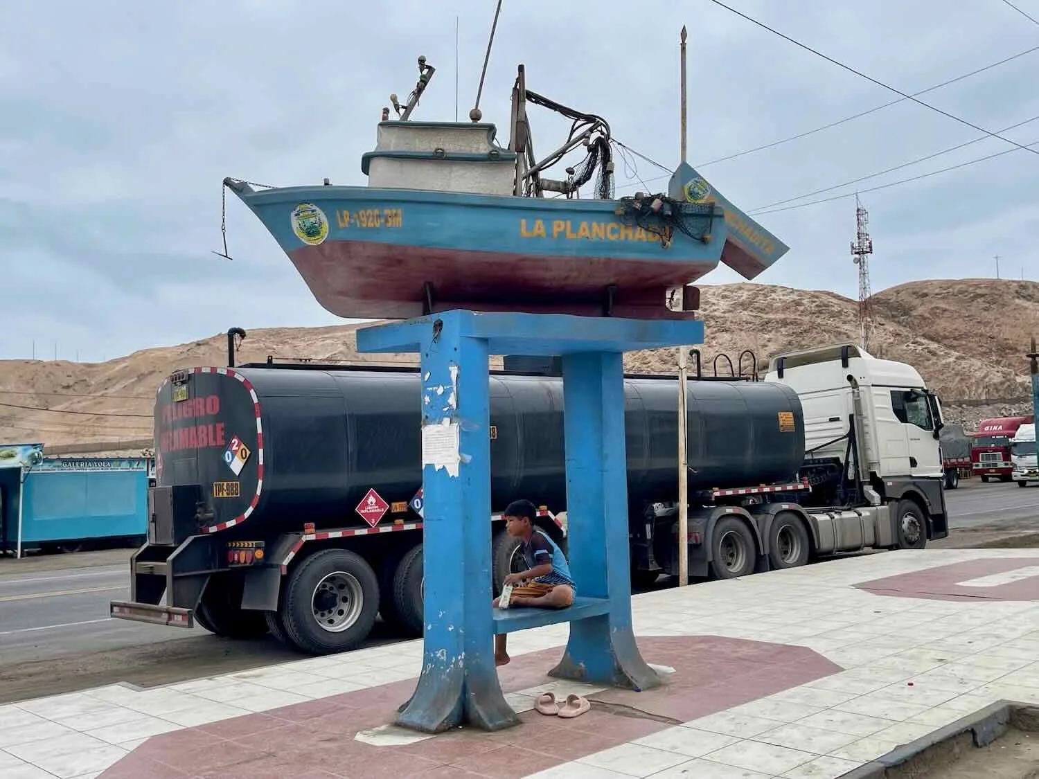 Monument to fishing boats