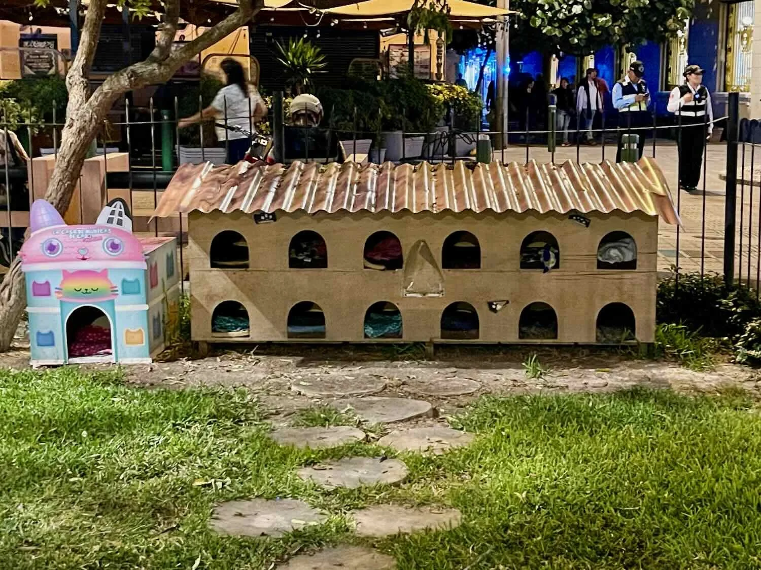 A cat condominium in JFK Park