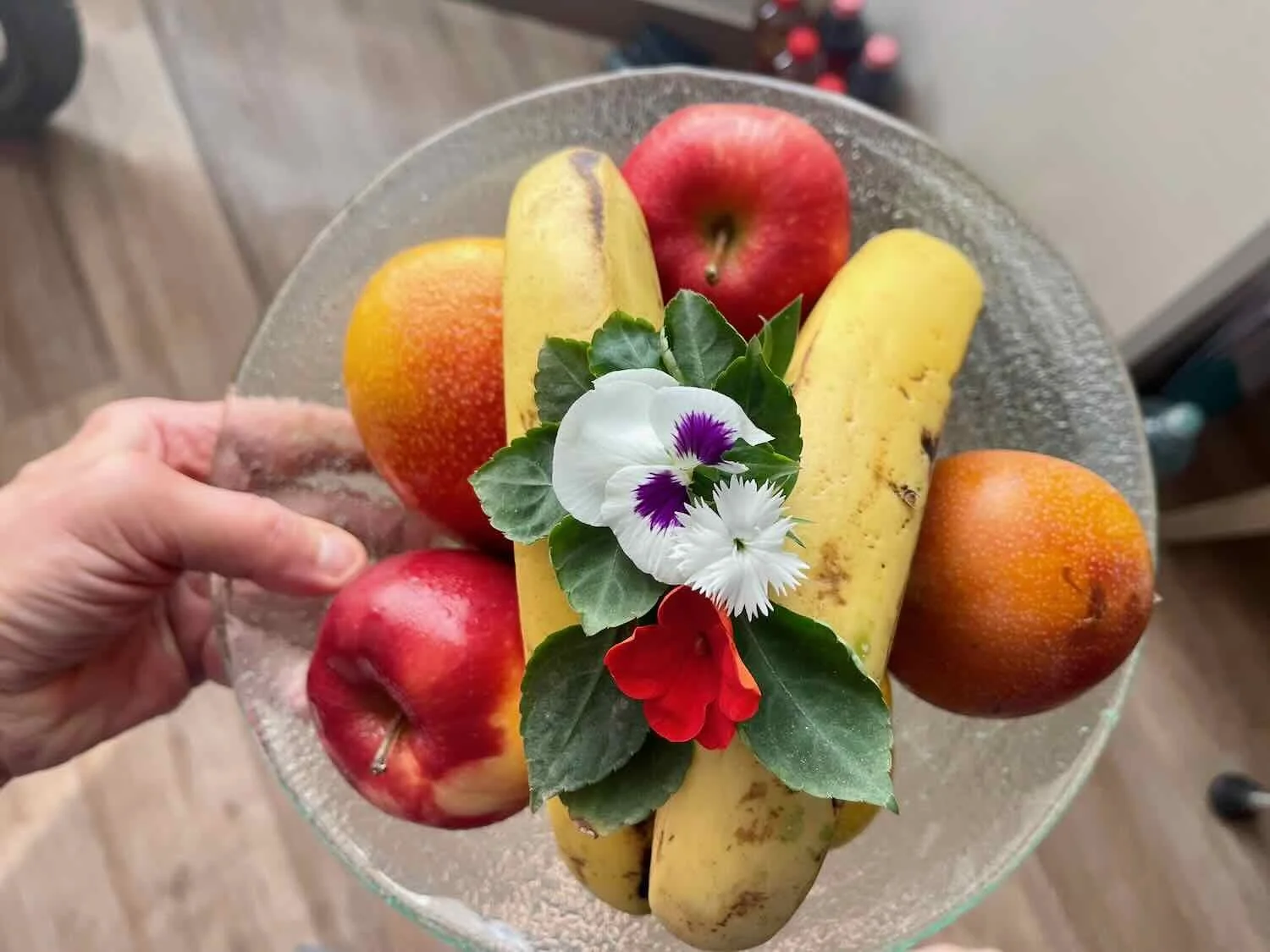 The delicious bowl of fruit included some Peruvian specialties