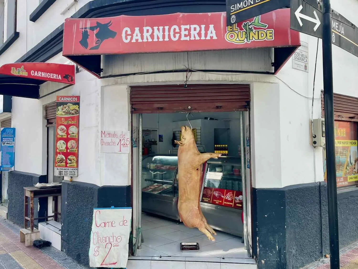 You'd have to walk right past this pig to enter the butcher shop
