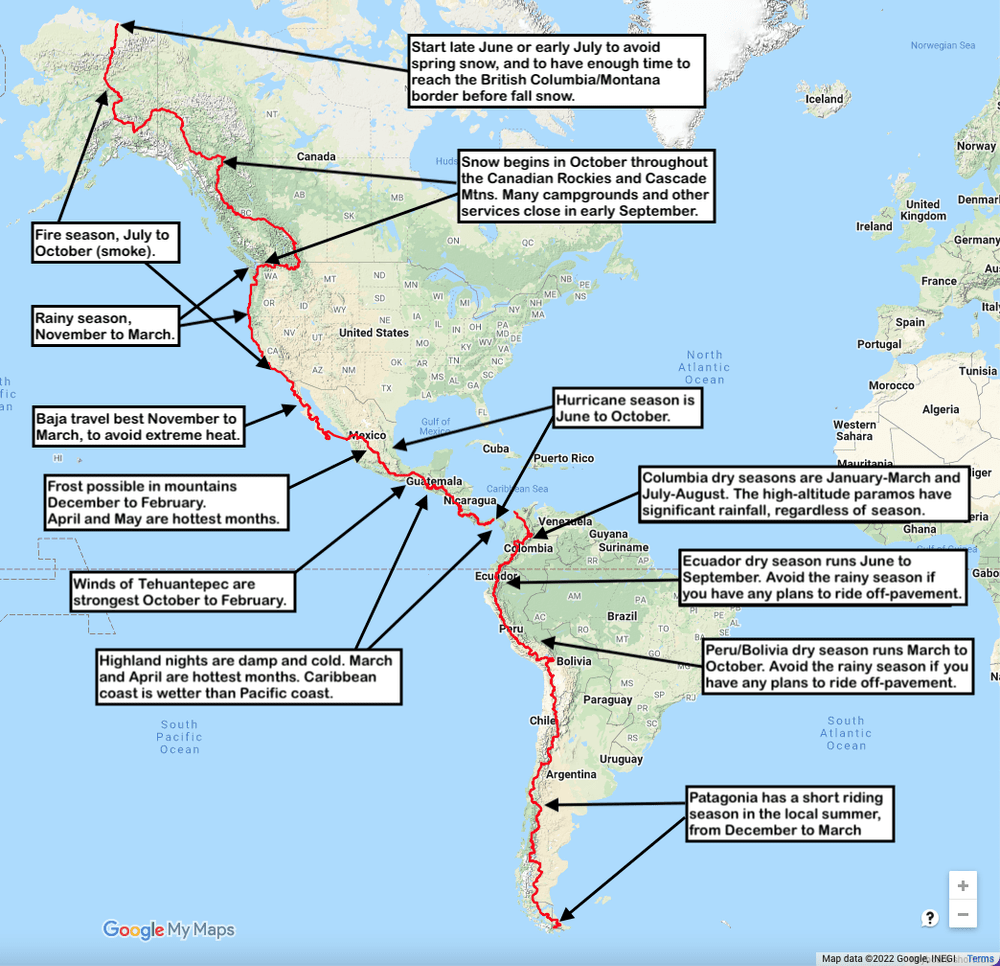 Cycling Alaska to Patagonia Route Planning and Timing — Pedals and Puffins