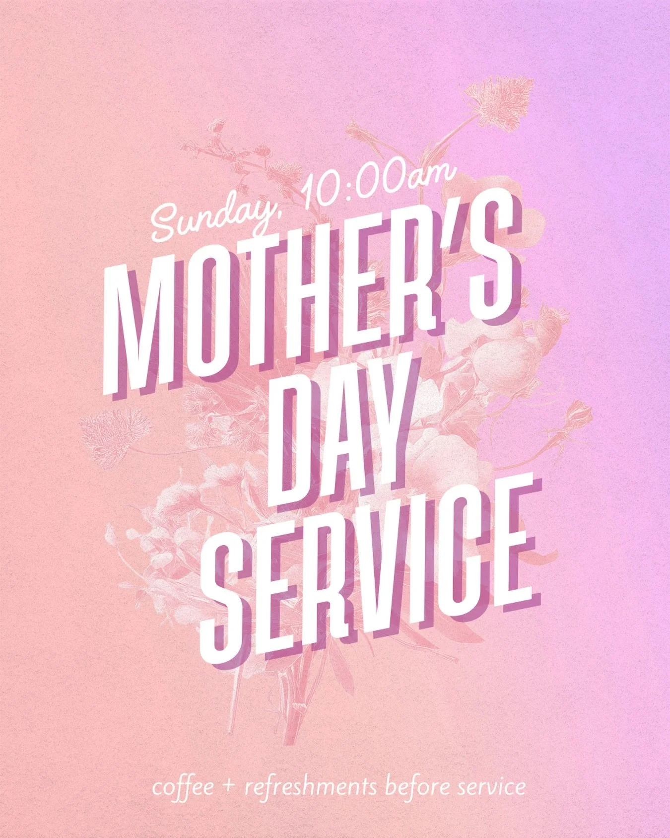 Mother&rsquo;s Day is this Sunday! 🤍🌷
Come celebrate the incredible women in our lives with us at church! Worship service begins at 10AM. Invite your family and join us for an incredible time together!