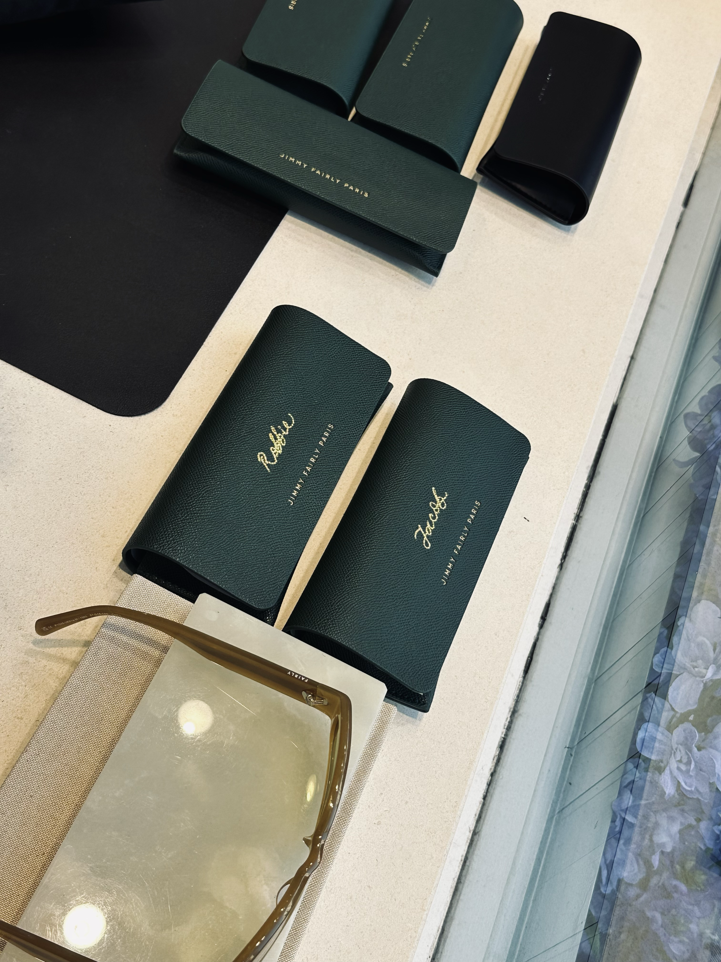 Calligraphy hot foiling on leather live in-store