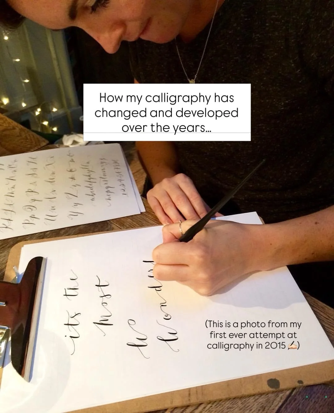 It&rsquo;s been a journey! ✍🏻 so if you are new to calligraphy and feel stuck, I hope this inspires you to keep going! 

Practice and all is coming as they say 🖤