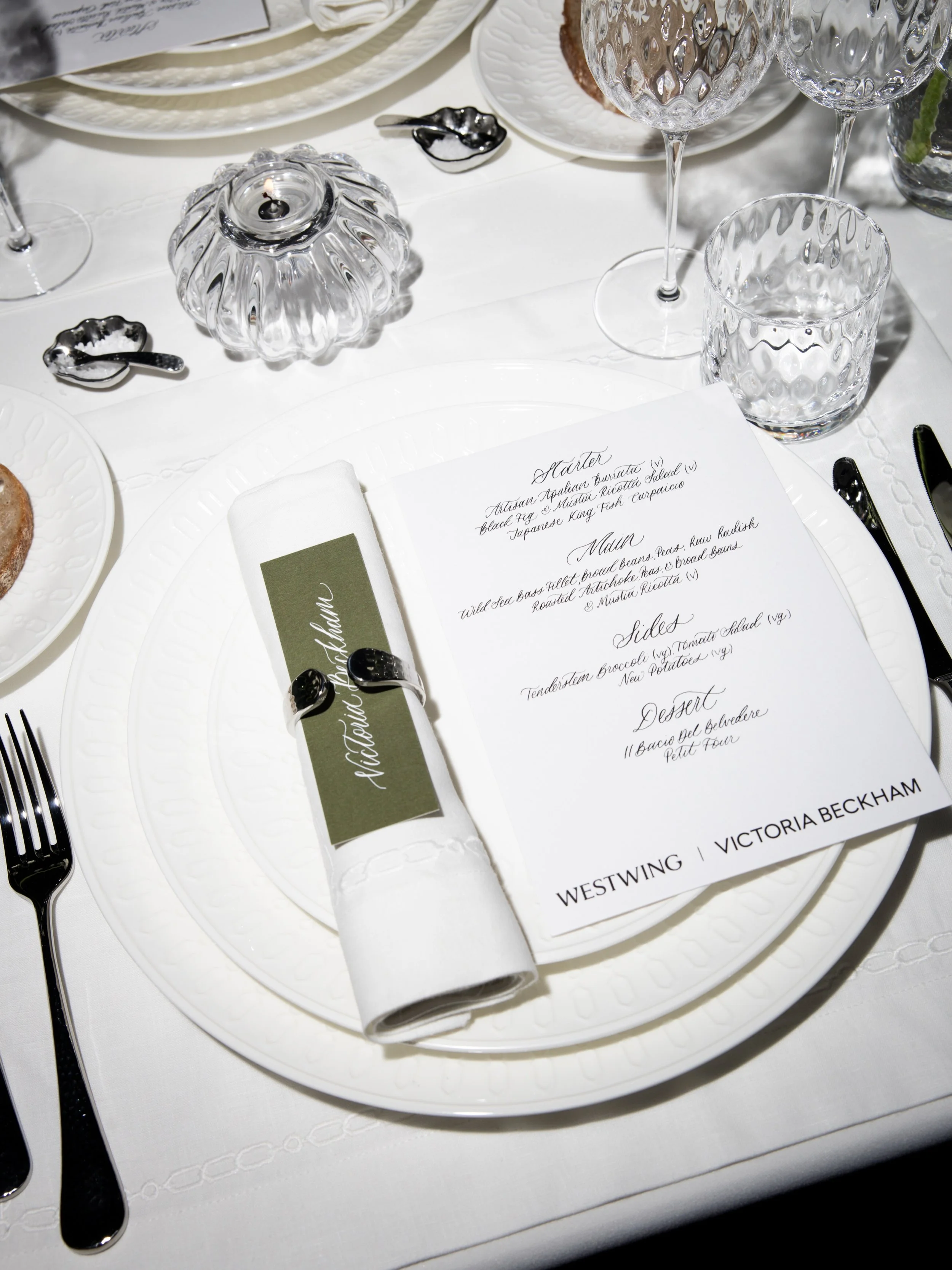 Calligraphy for @victoriabeckham &amp; @westwingcom 🖤

What an honour it was to help with this gorgeous event! It&rsquo;s always SUCH a joy to see my work in situ, especially when captured so beautifully ✨

Thank you to all involved for having me! I