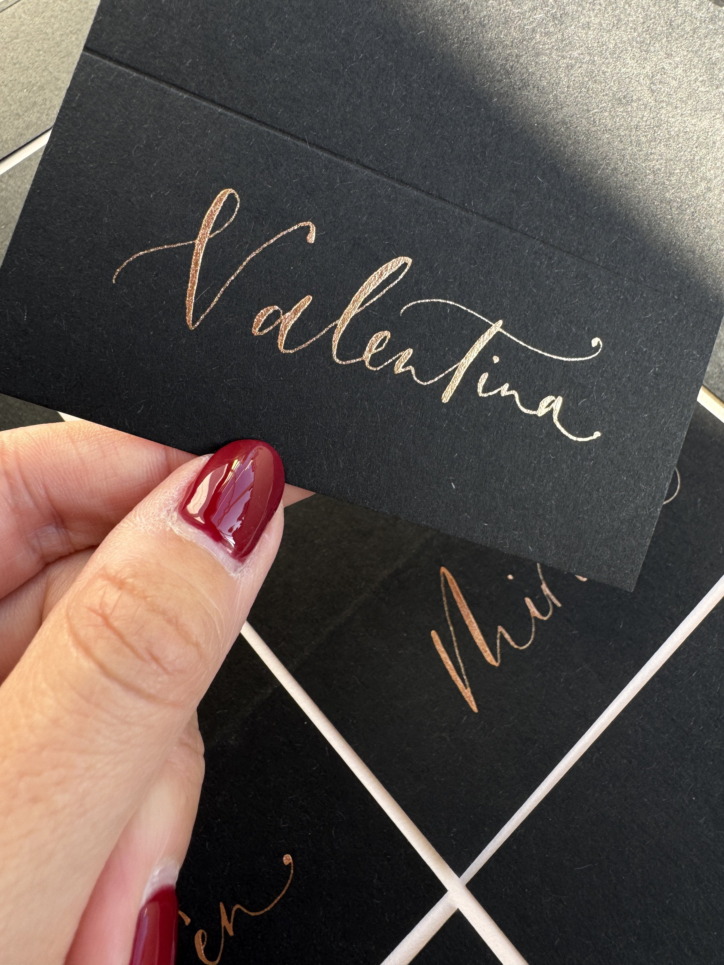 Calligraphy place cards - Modern Script