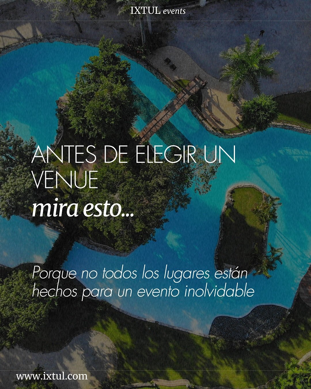 ✨En IXTUL, entendemos que un lugar no es solo un lugar:
es el inicio de un sue&ntilde;o, el marco de una celebraci&oacute;n y el coraz&oacute;n de cada momento especial.
Espacios amplios, privacidad absoluta, naturaleza viva y una
arquitectura que co