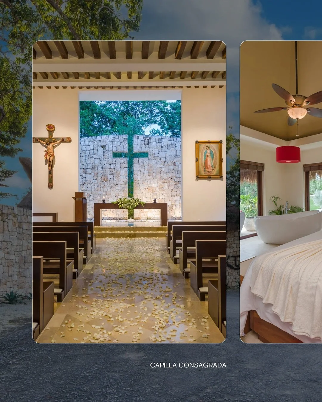 ✨ Esto es solo una parte de Ixtul

Capilla consagrada, suites para invitados especiales, carruaje y jardines amplios.

 Cada espacio est&aacute; pensado para crear eventos &uacute;nicos en Canc&uacute;n y Riviera Maya.

 👉 Pide m&aacute;s informaci&