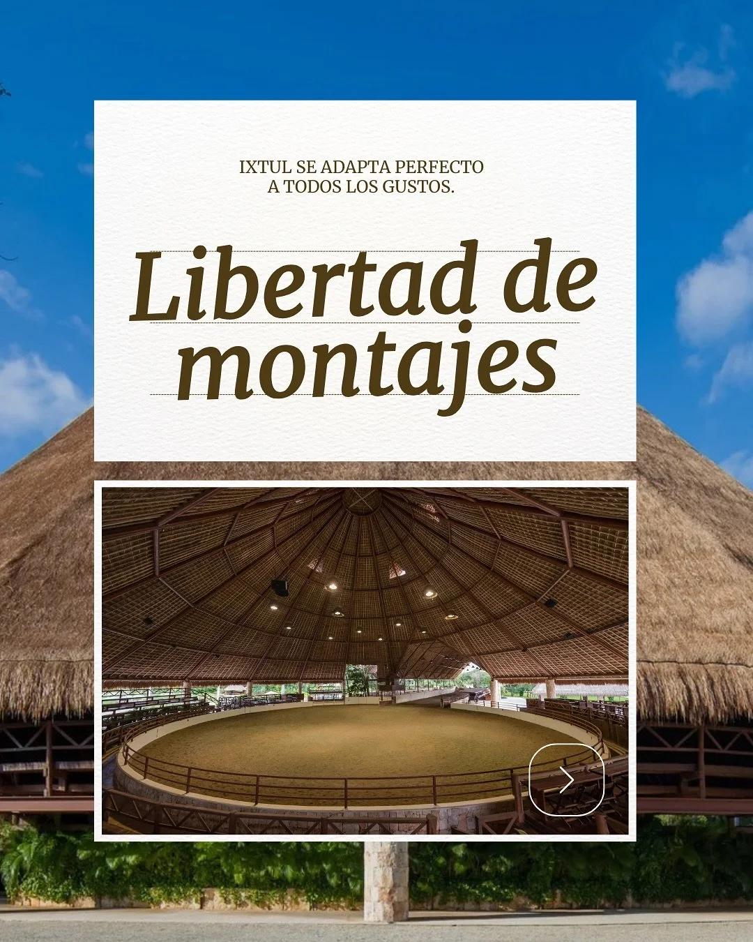 ✨ Ideas reales de montaje en Ixtul, seg&uacute;n cada necesidad.

 Desde montajes en palapa hasta ceremonias en jard&iacute;n, cada evento se transforma seg&uacute;n tu visi&oacute;n.
 Ixtul es un lienzo en blanco para bodas y eventos sociales.

 👉 
