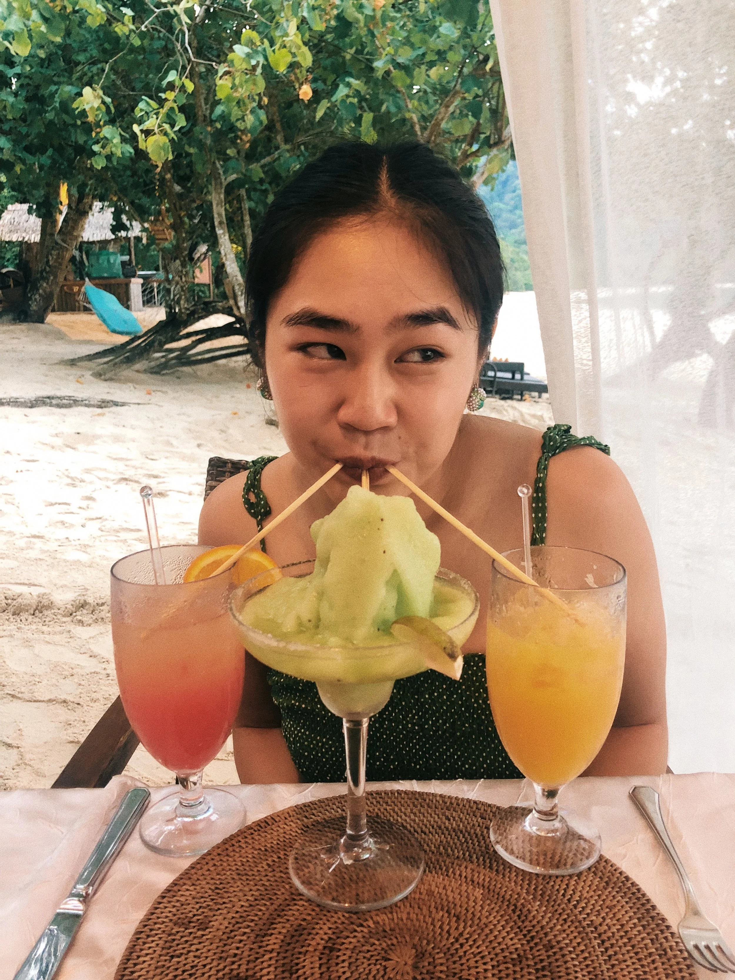 Me drinking my juice