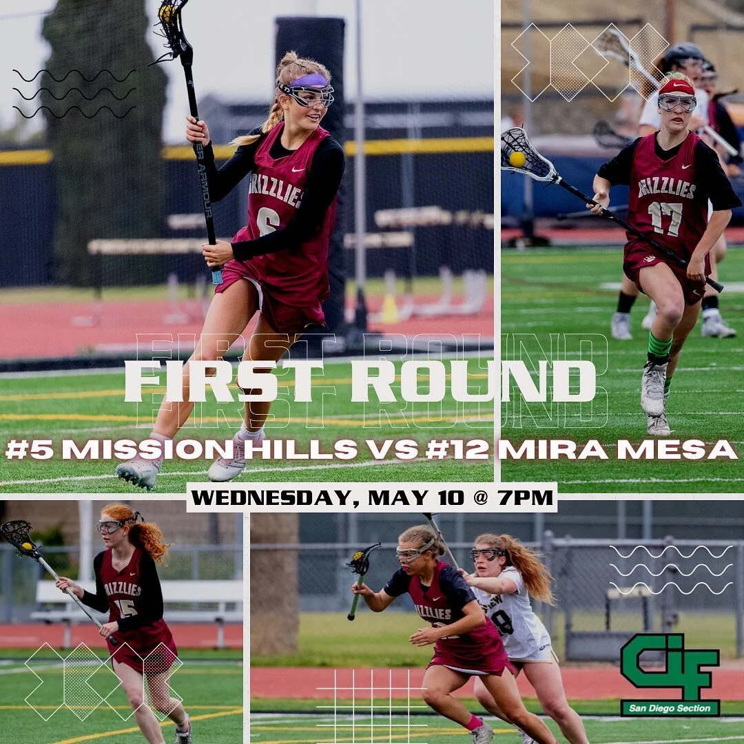 We&rsquo;re hosting Mira Mesa HS in the first round of CIF playoffs tomorrow night💪 It&rsquo;s time to dance 🕺🏽🪩💃🏻 Show up and bring the noise💥 #GrizzLax #GoGrizz

📸: @tripleactionphoto