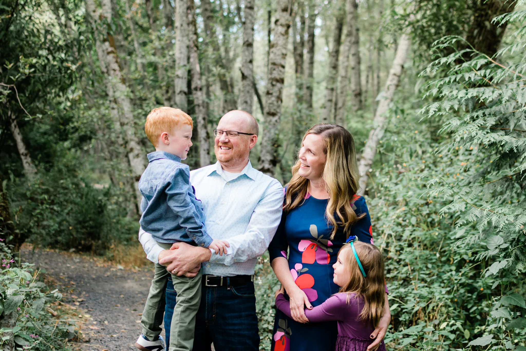 The Funke Family Session in a Beautiful Birch Tree Forest Location 