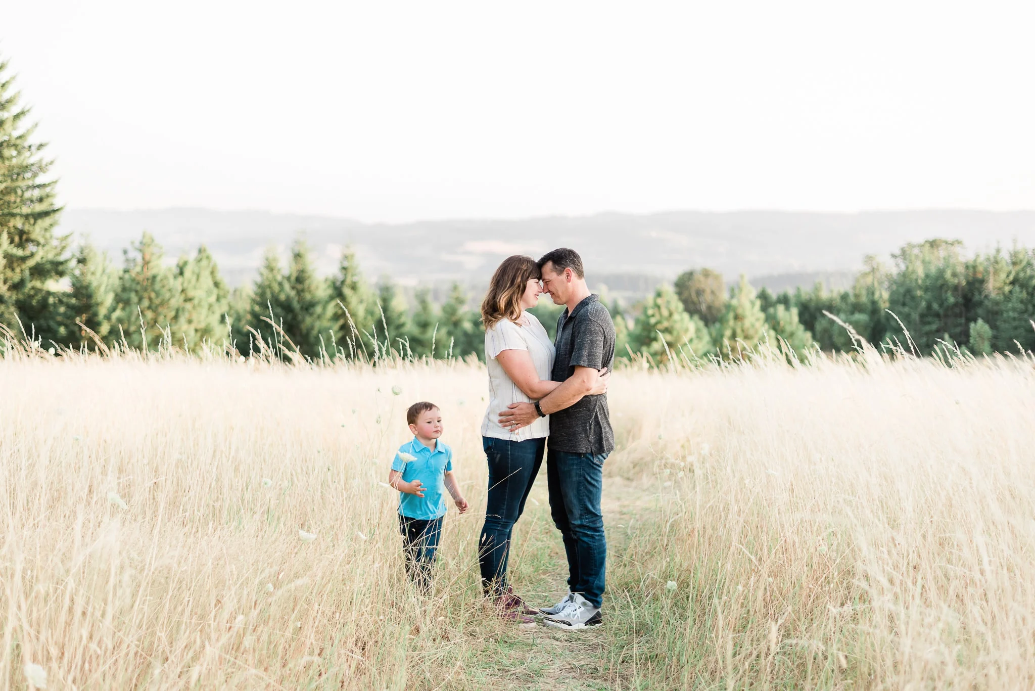Playful Family Photoshoot | Summer golden hour family portraits in Portland, Oregon | Adventurous family photo inspiration | 3 year old family photos | Family of 3 photo ideas | 3 year old boy photography | Lifestyle family photography, family photos | Portland, OR Photographer - Elizabeth Hite Photography