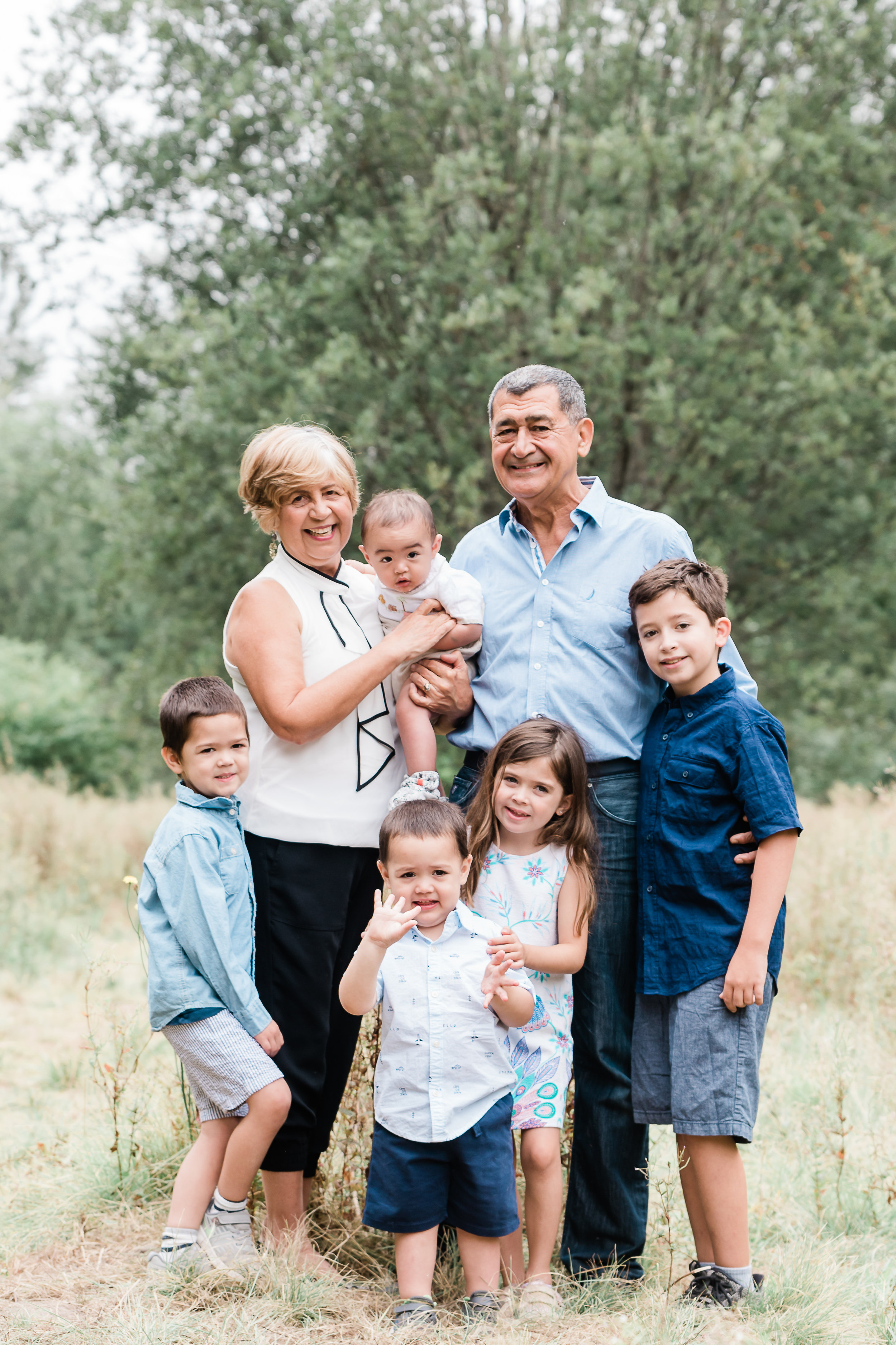 Extended family photos with grandparents