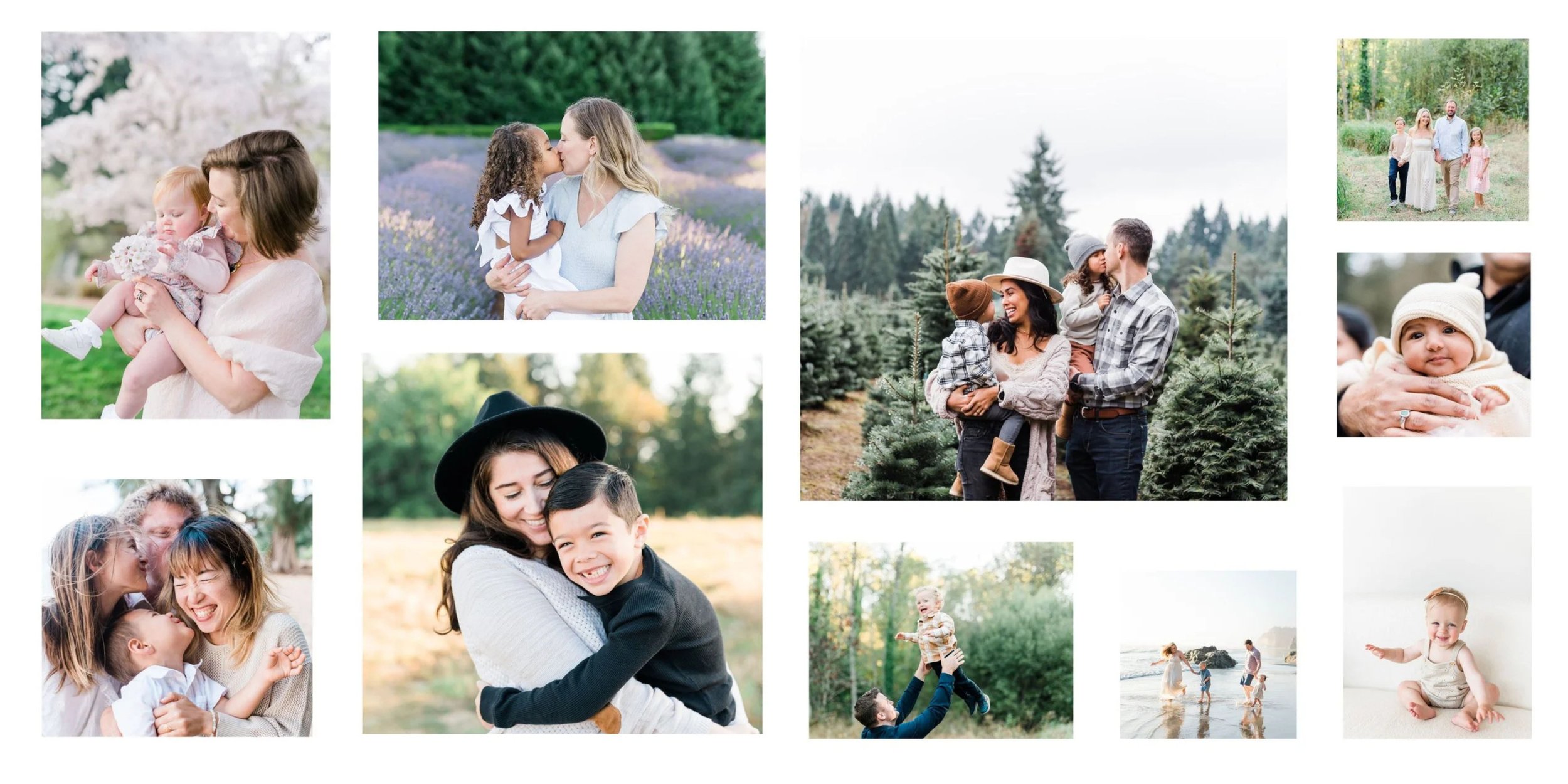 families photographed in seasonal mini session locations around Portland, Oregon
