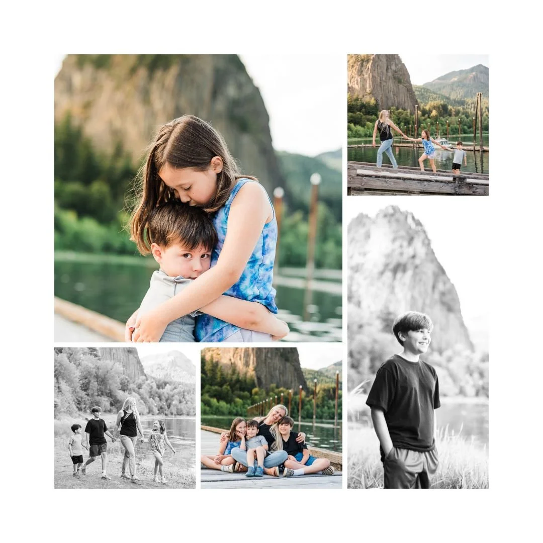 family photos at Columbia Gorge Beacon Rock