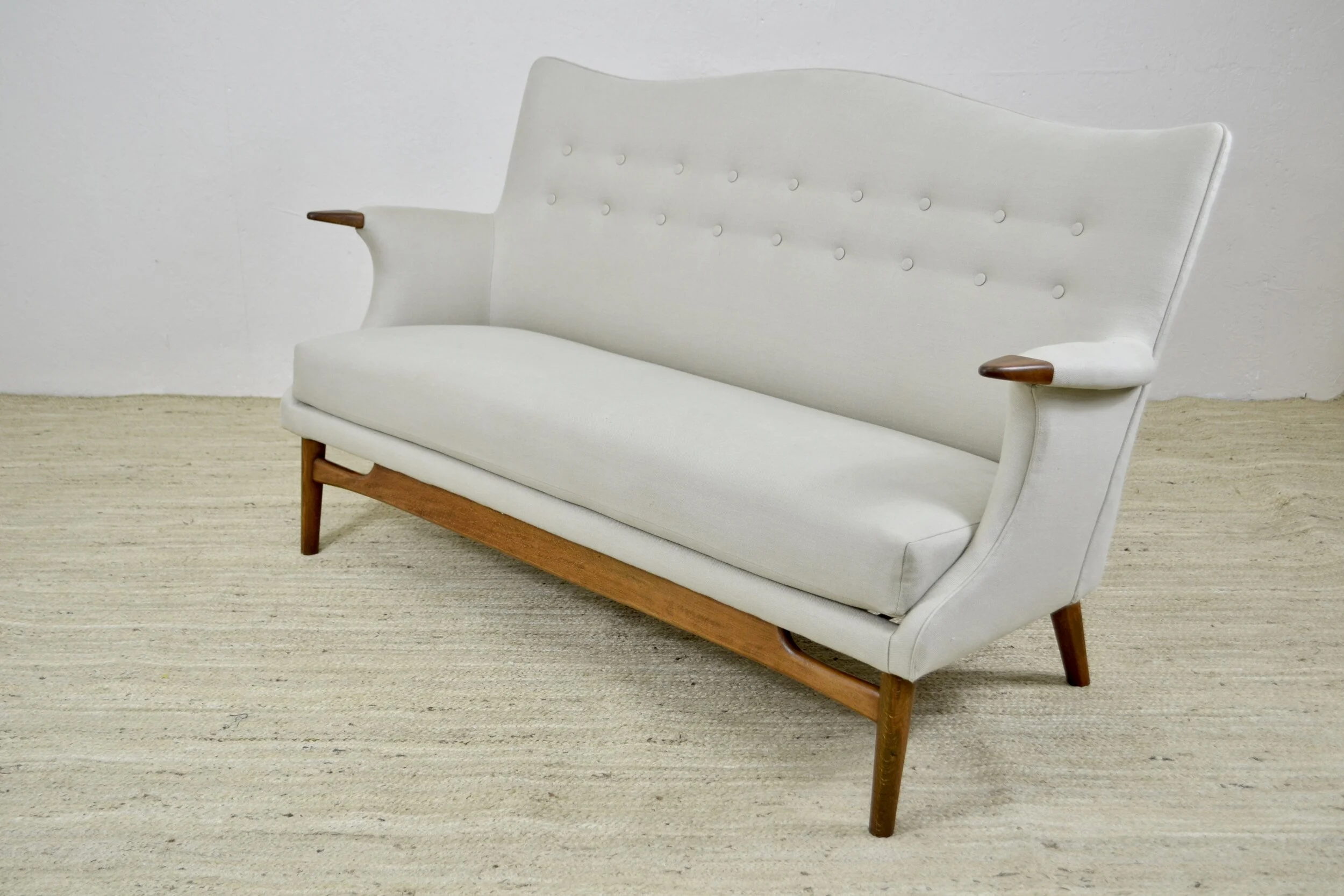 Danish Mid Century Beech framed Sofa