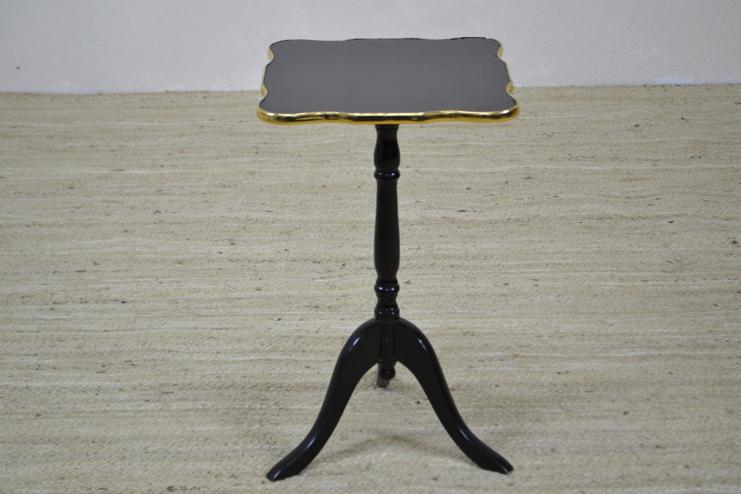 Small Wooden, Black painted cocktail table 