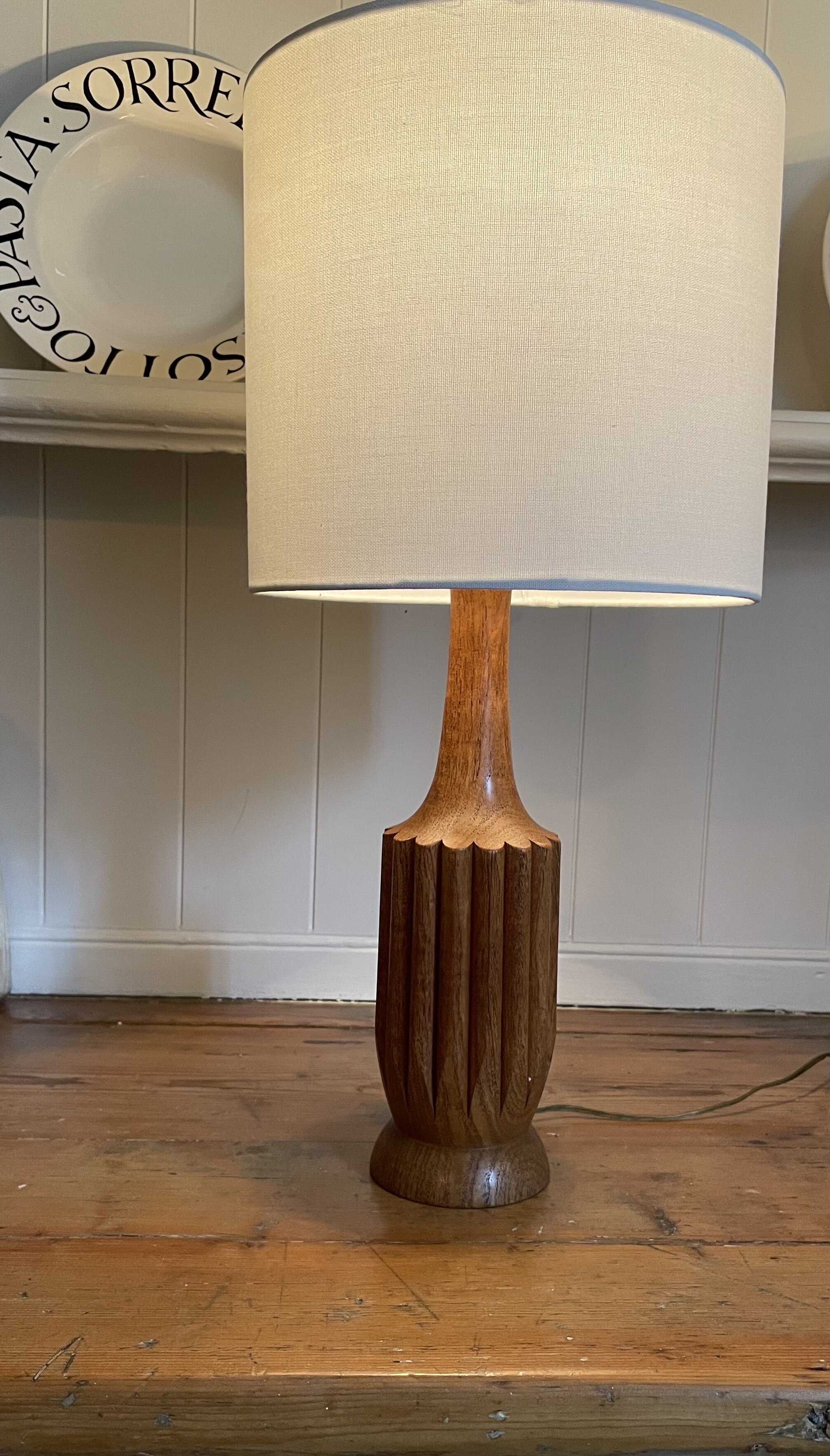 70's Oak lamp base