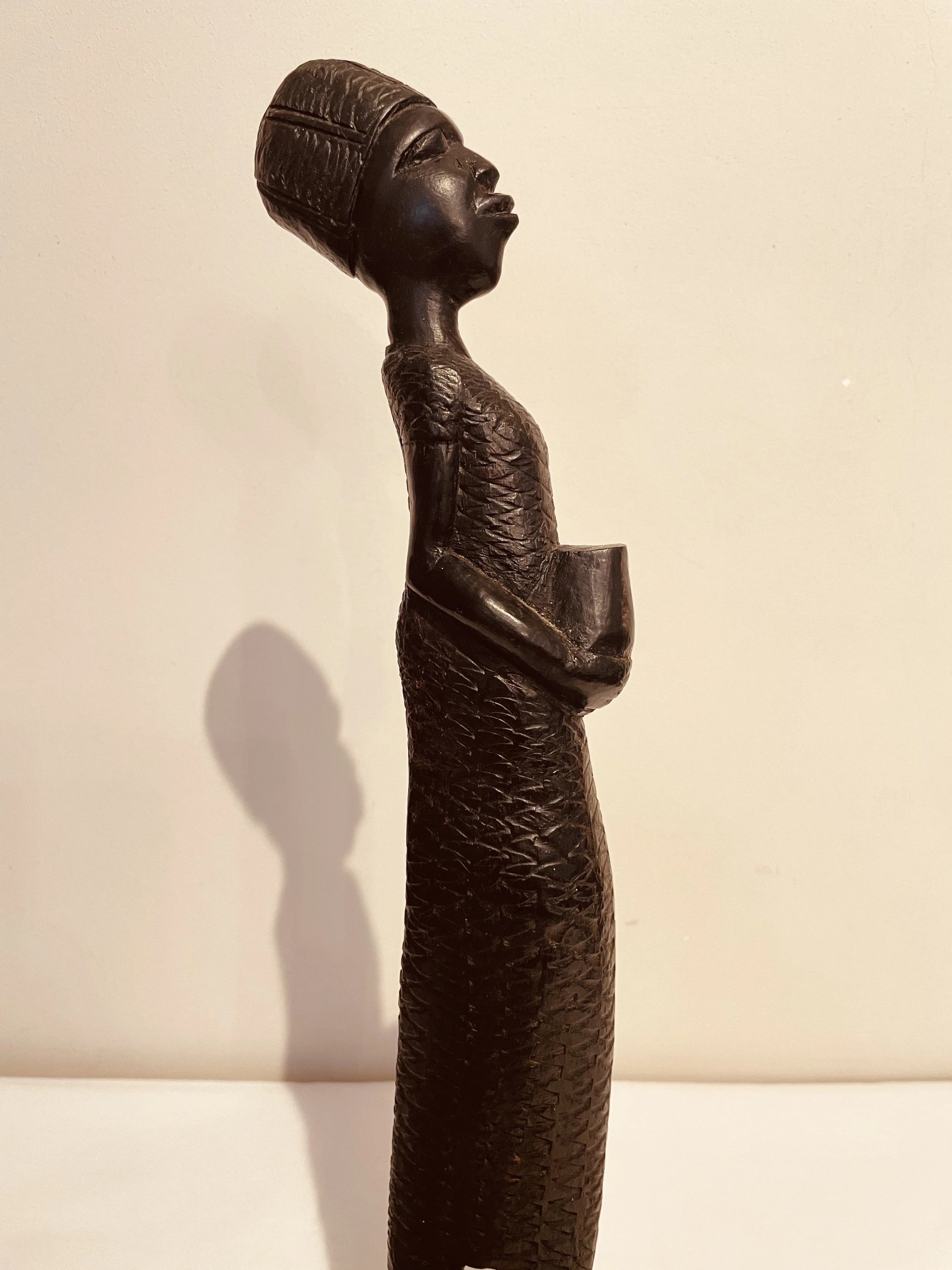 Carved Wooden African Figure.  39cm tall