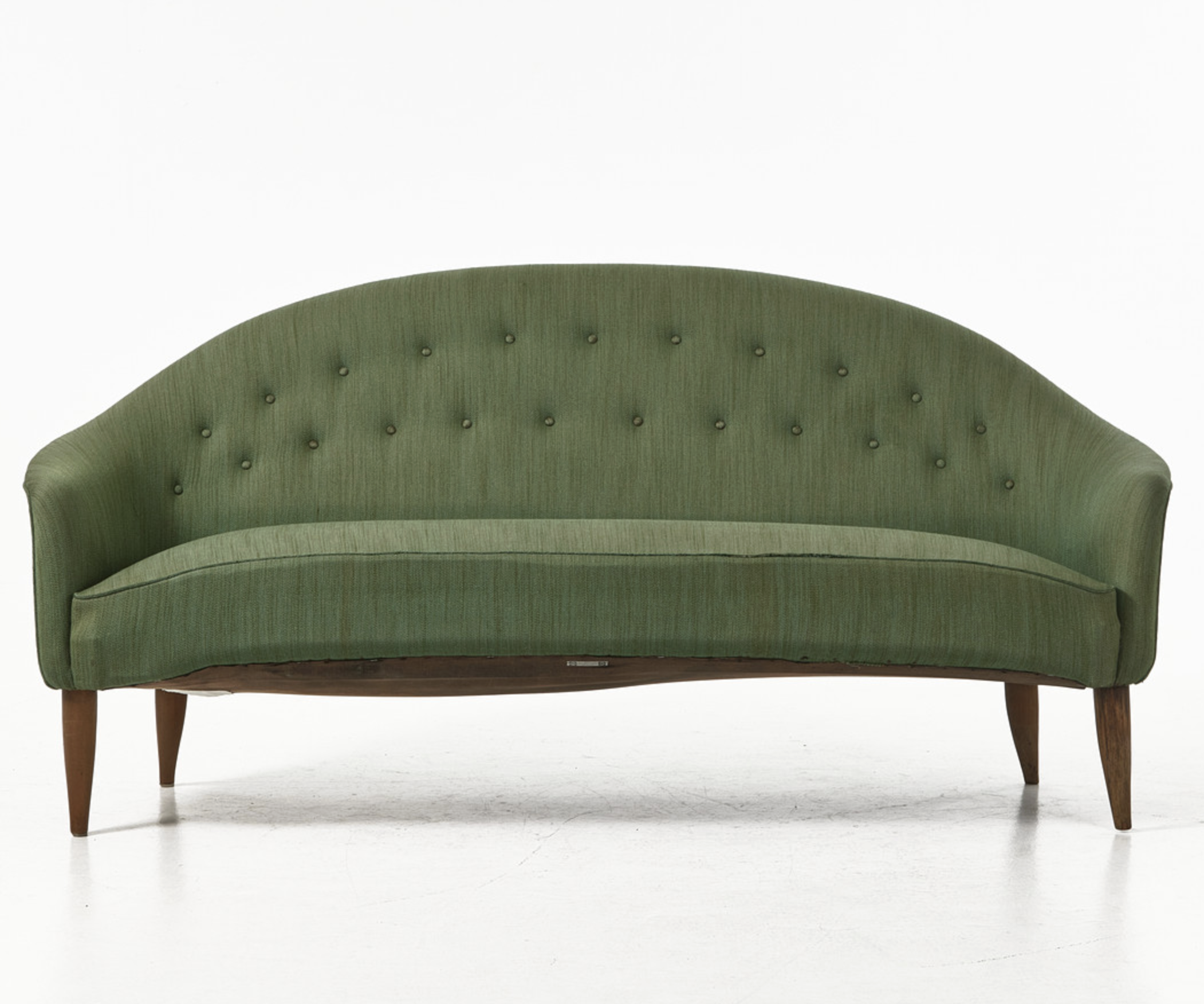 KERSTIN HÖRLIN-HOLMQUIST.  "Paradiset", Sofa Triva series, Nordiska Kompaniet 1950s/60s, green textile upholstery.