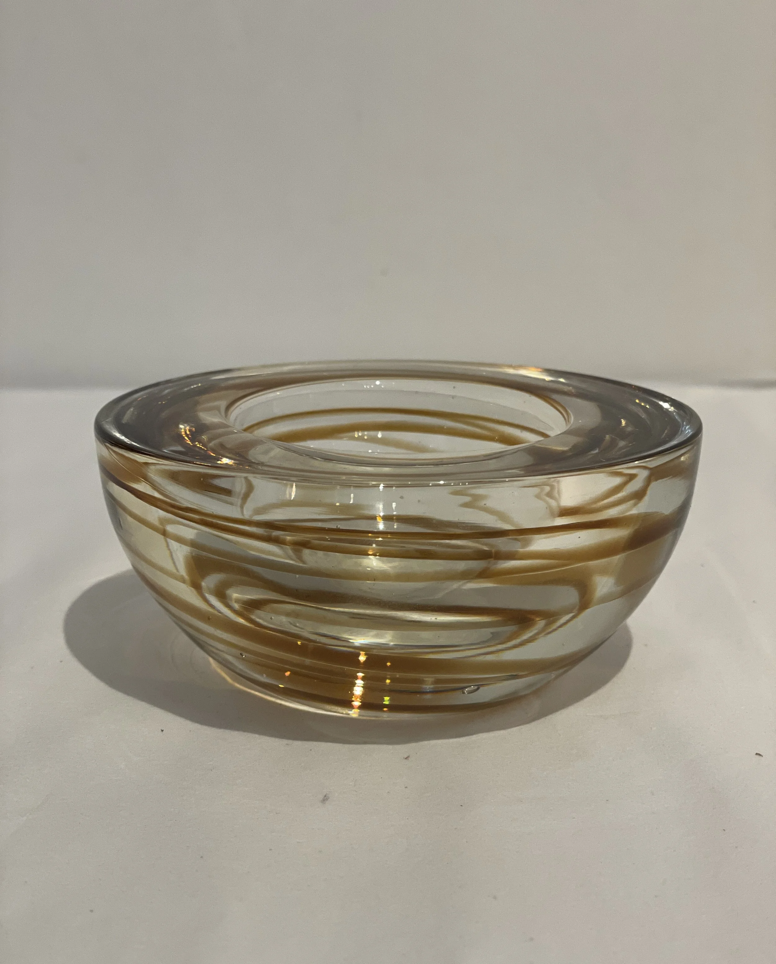 Murano Geode Amber Swirl Bowl