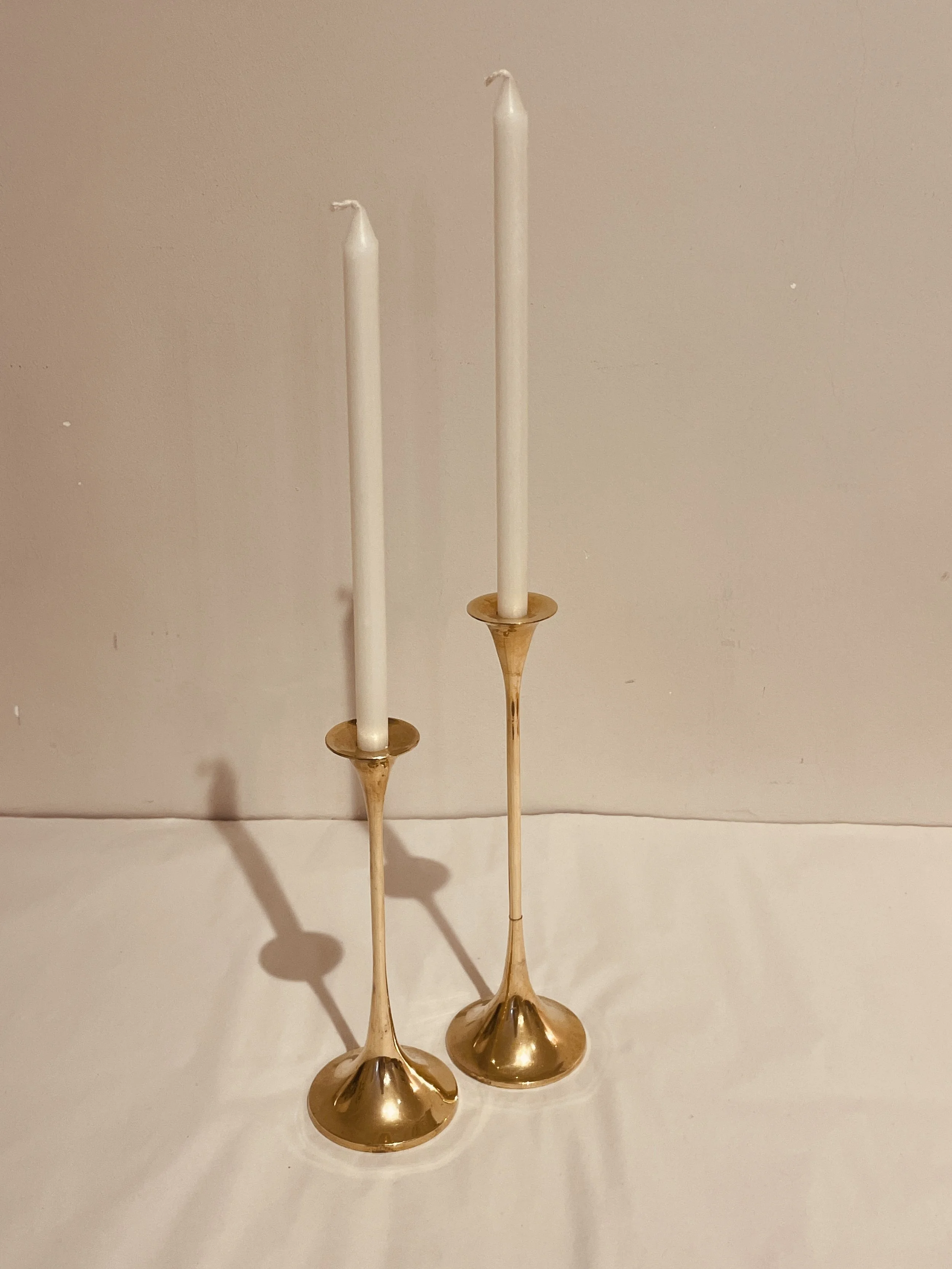 A pair of Swedish Brass Candlesticks by Gnosjo, 1960s