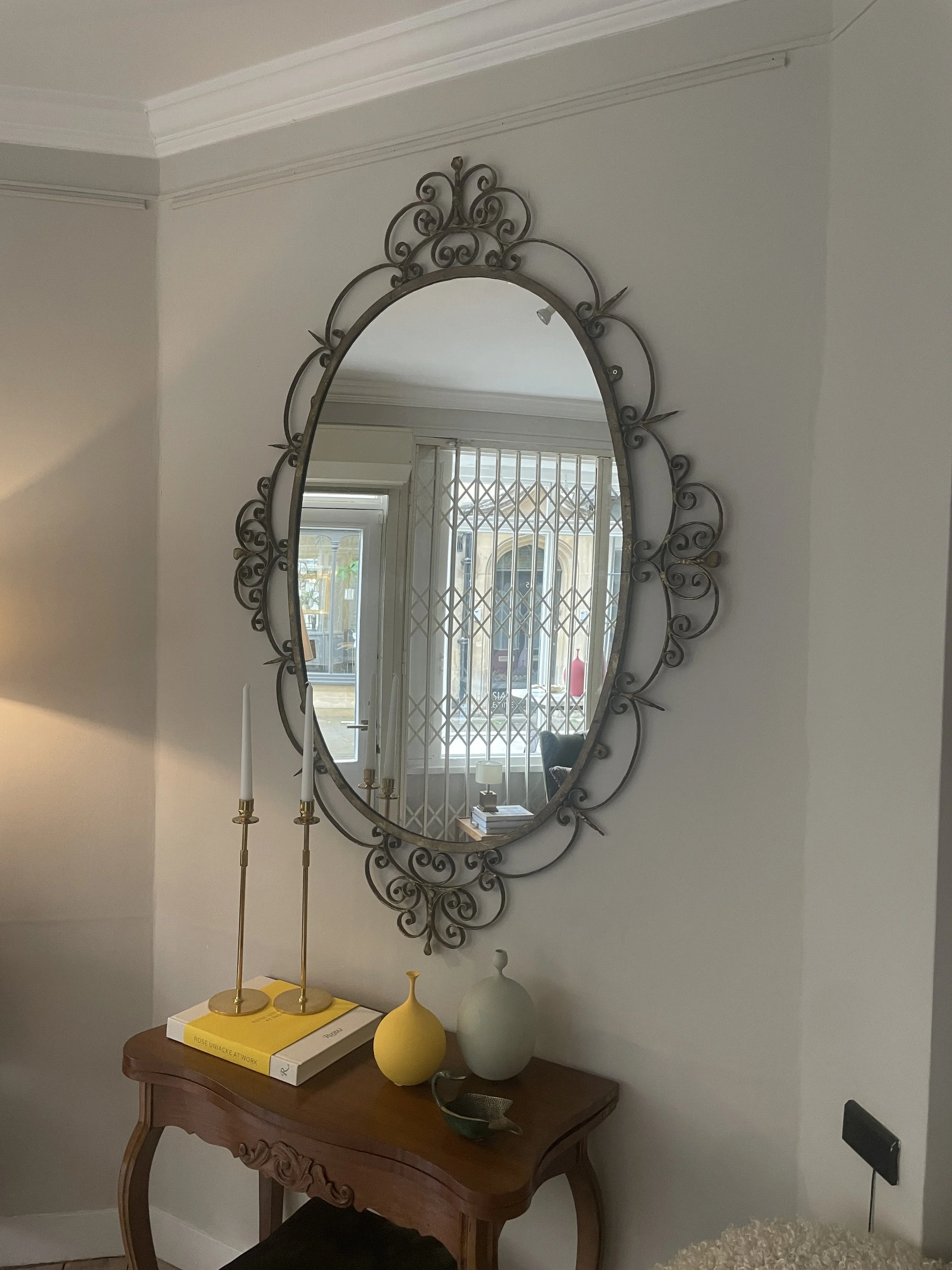 Oval Mirror - Guilded Wrought Iron