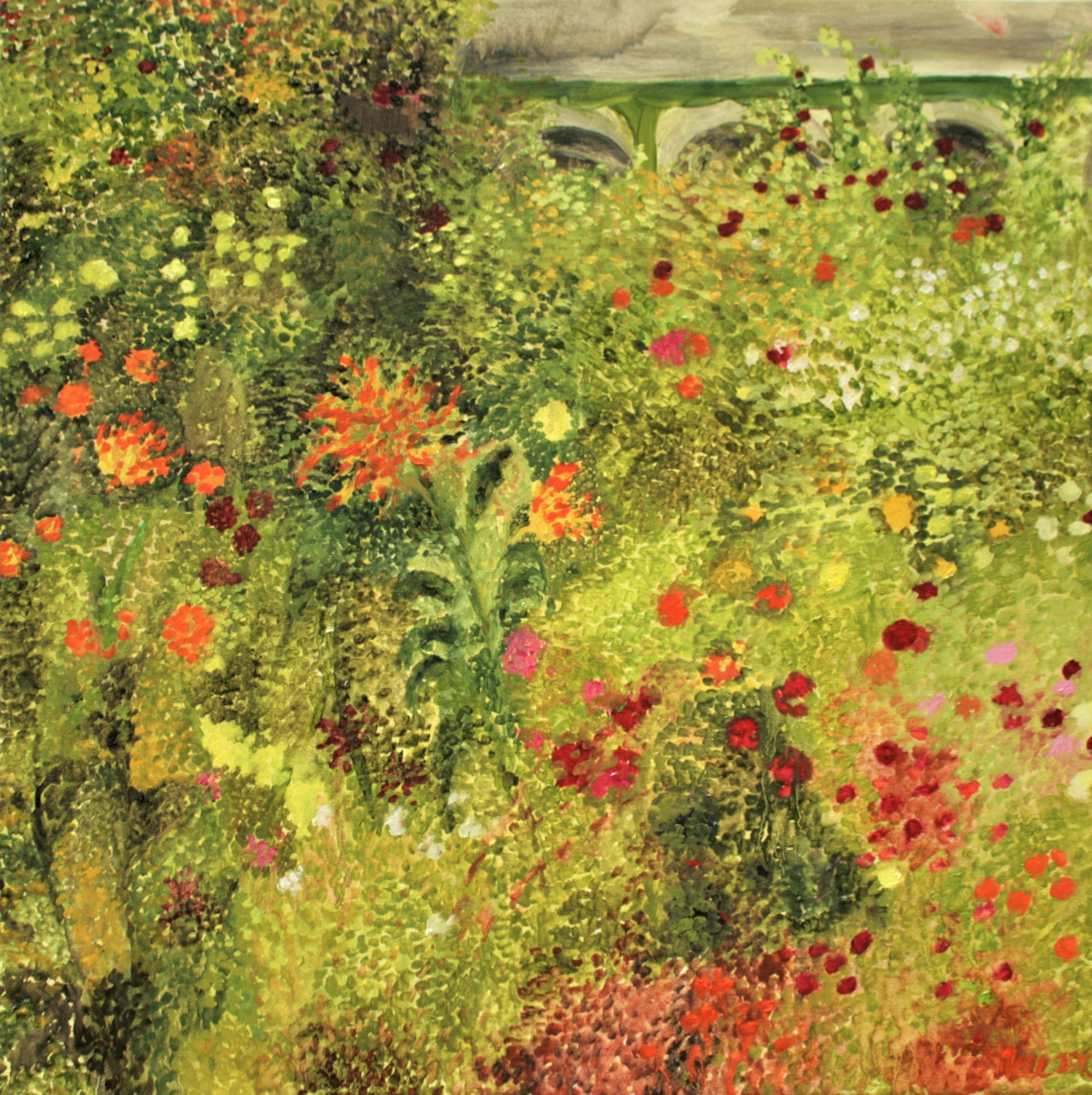 Dahlia Tuin 2015, olieverf op linnen, 60 x 60 cm