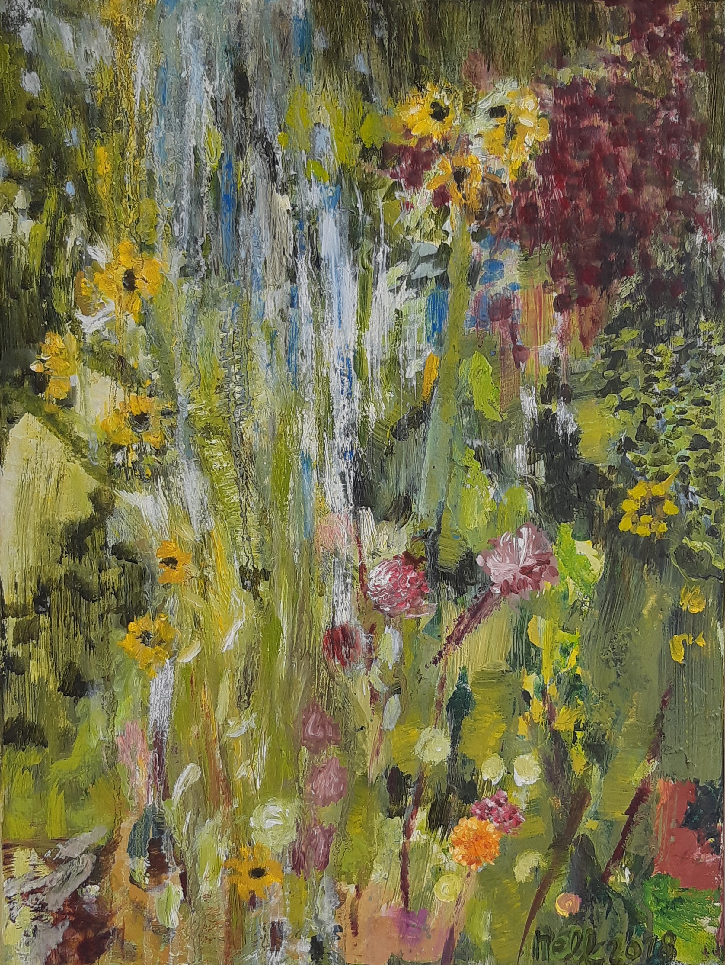 Tuin 2018, olieverf op linnen, 30 x 40 cm