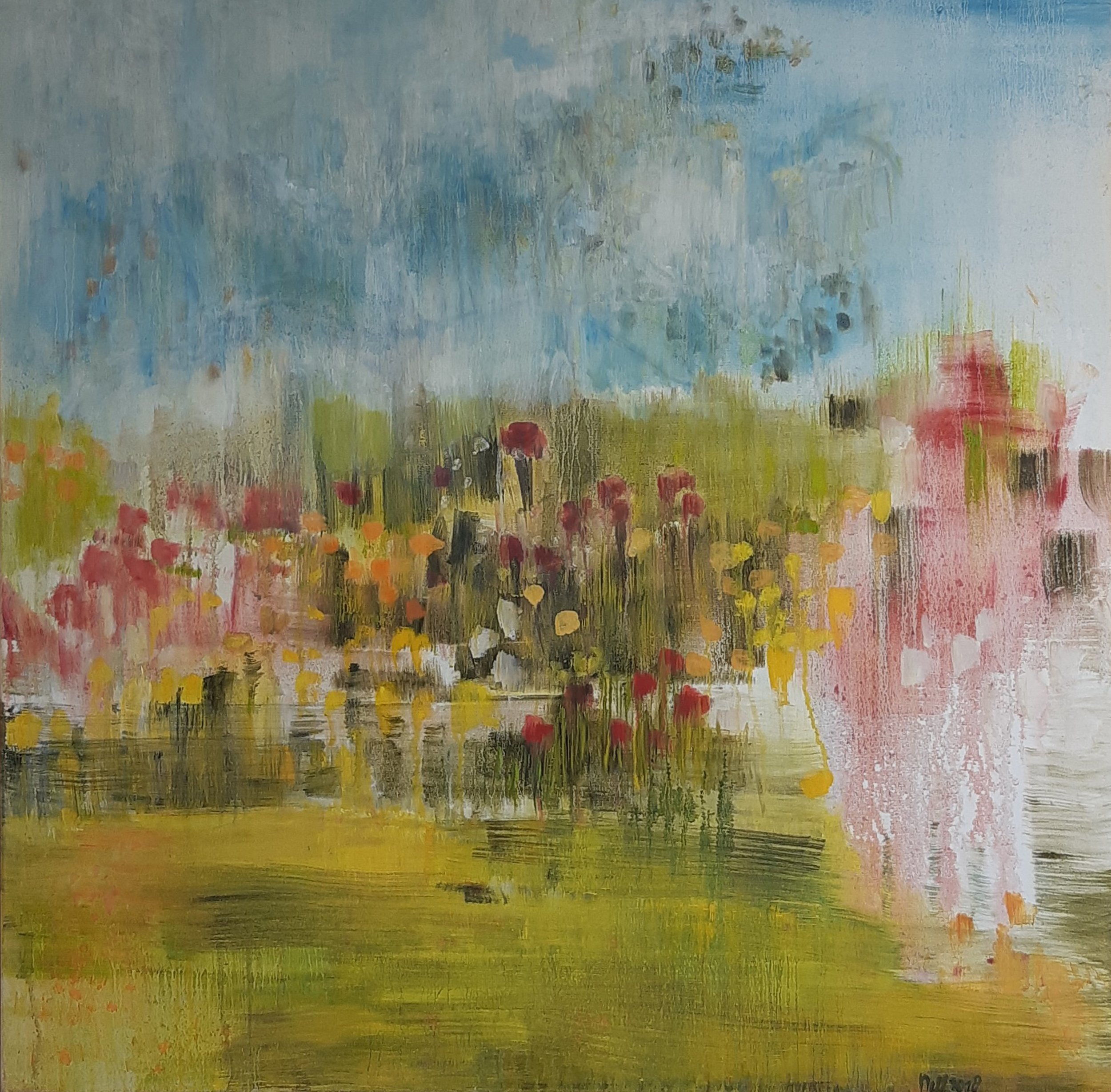 Tuin 2018, olieverf op linnen, 100 x 100 cm