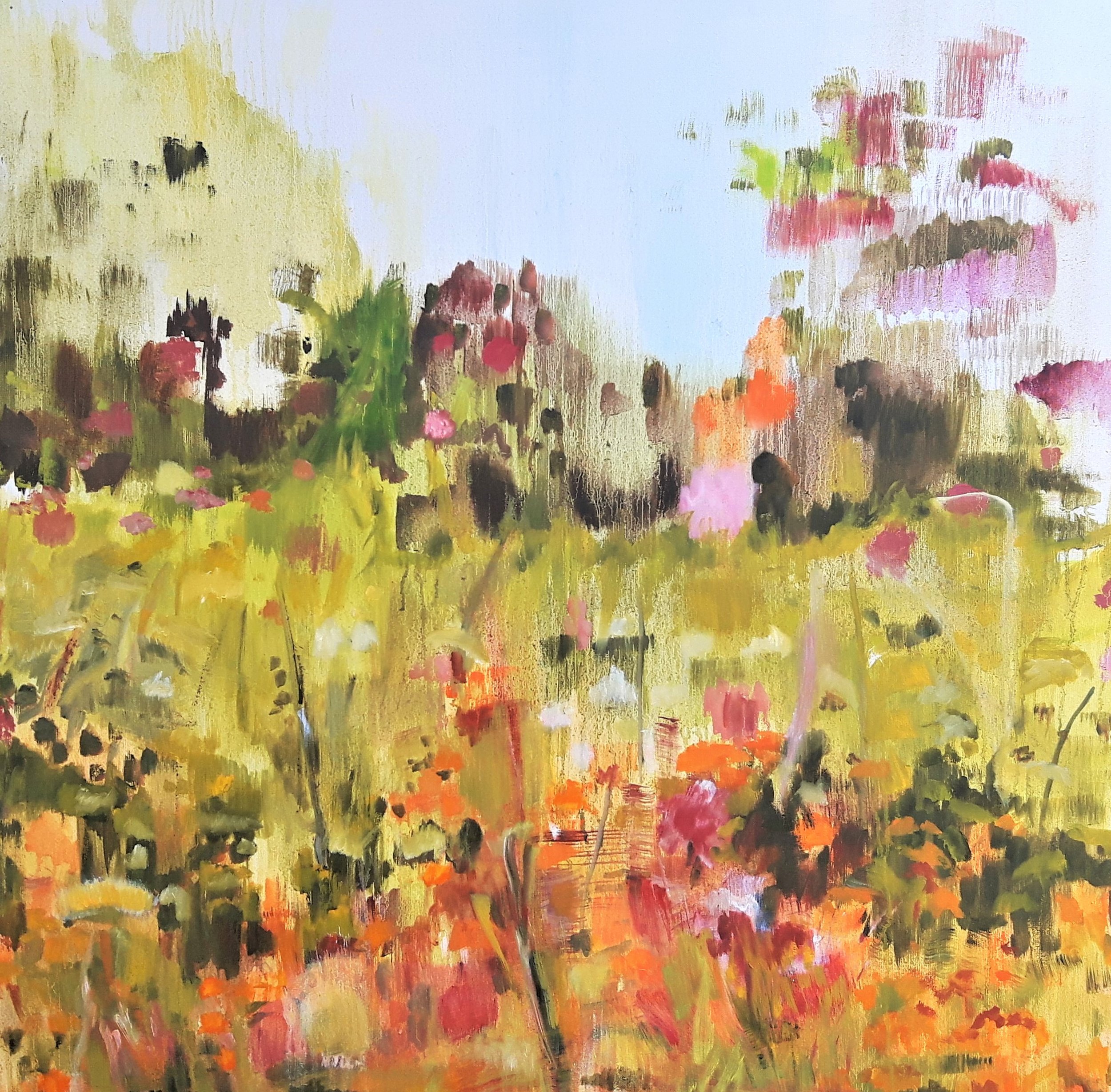 Tuin 2019, olieverf op linnen, 100 x 100 cm