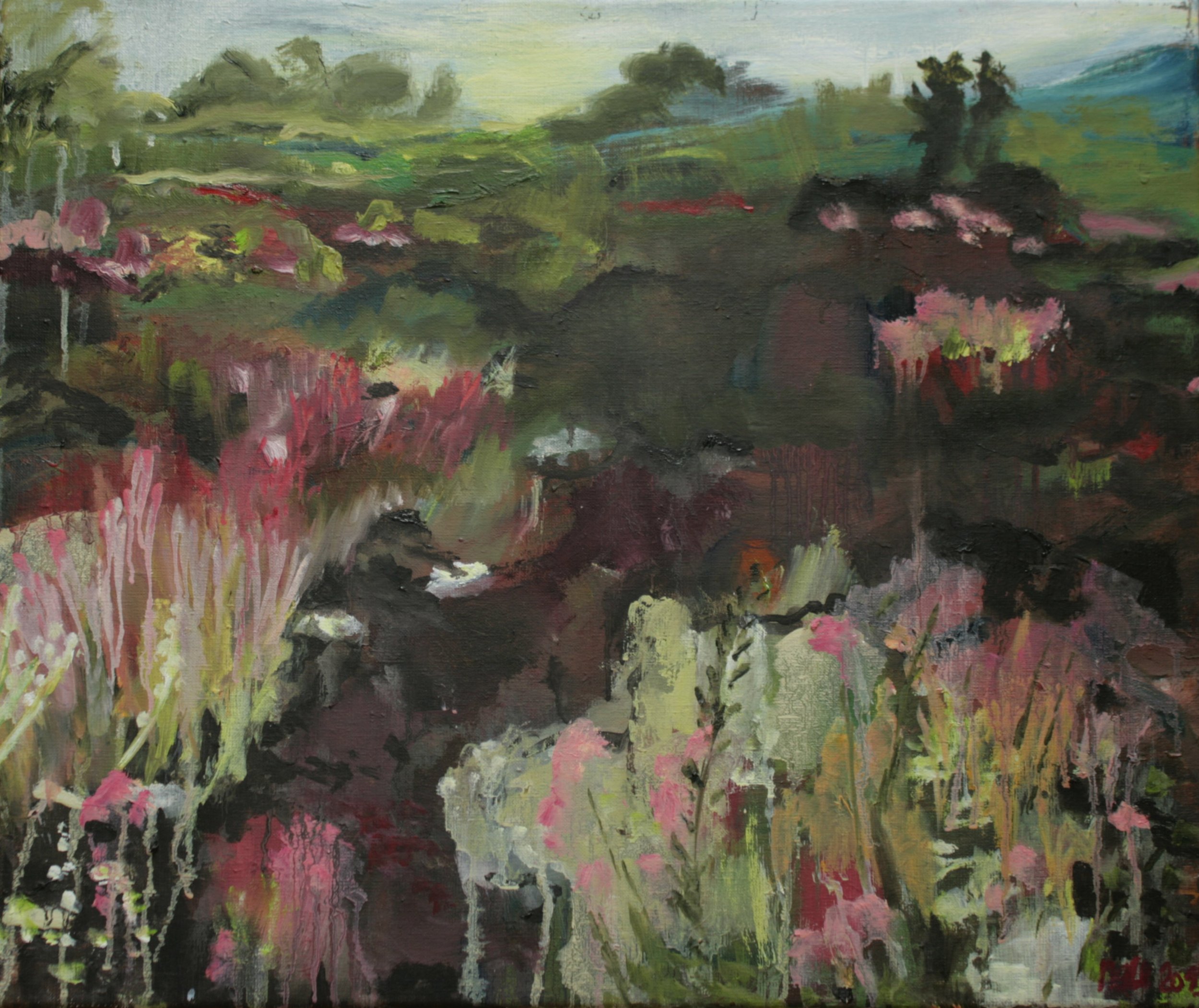 Sicilie Etna 2015, olieverf op linnen, 30 x 60 cm
