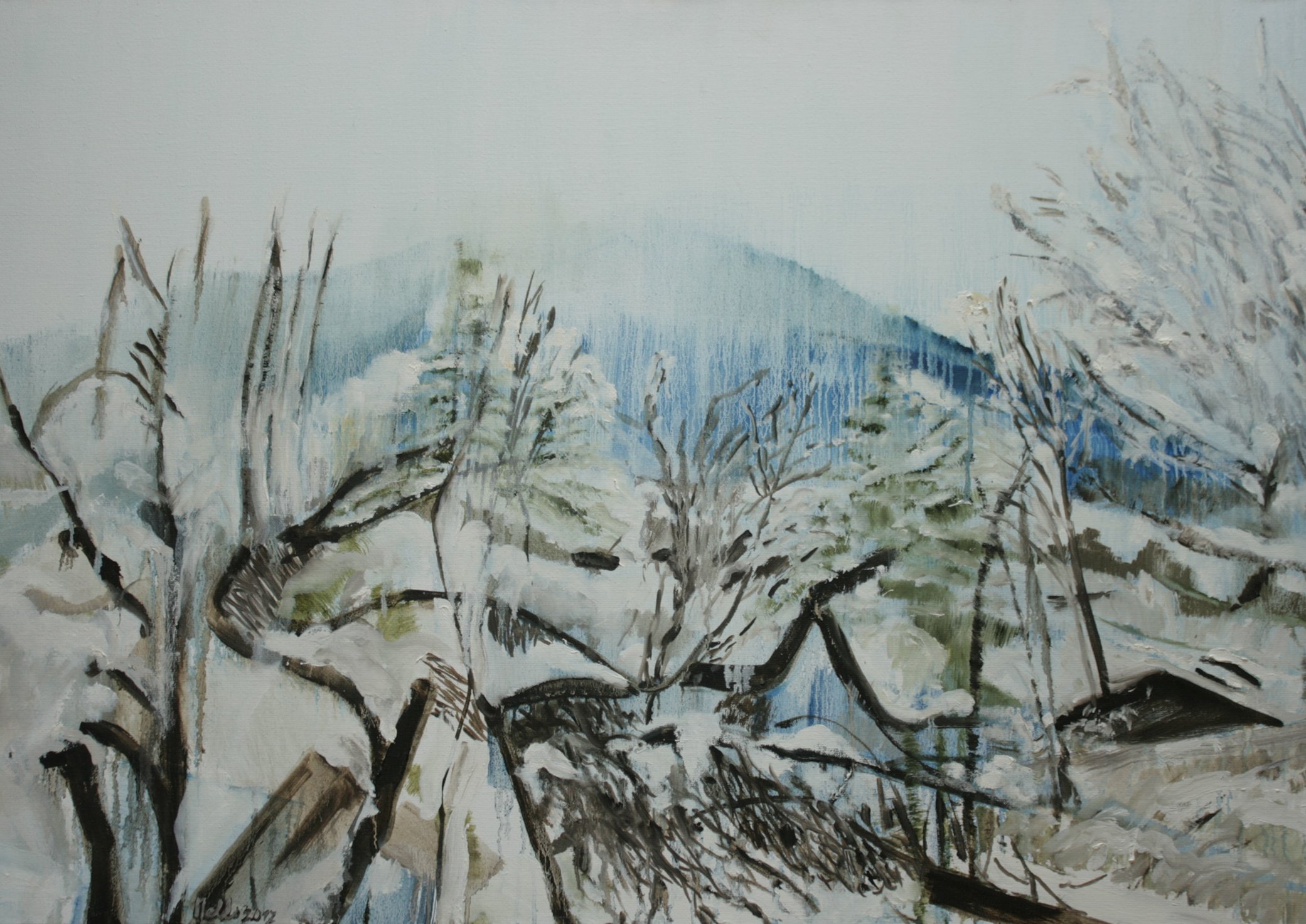 Winter Kappl 2017, olieverf op linnen, 70 x 100 cm
