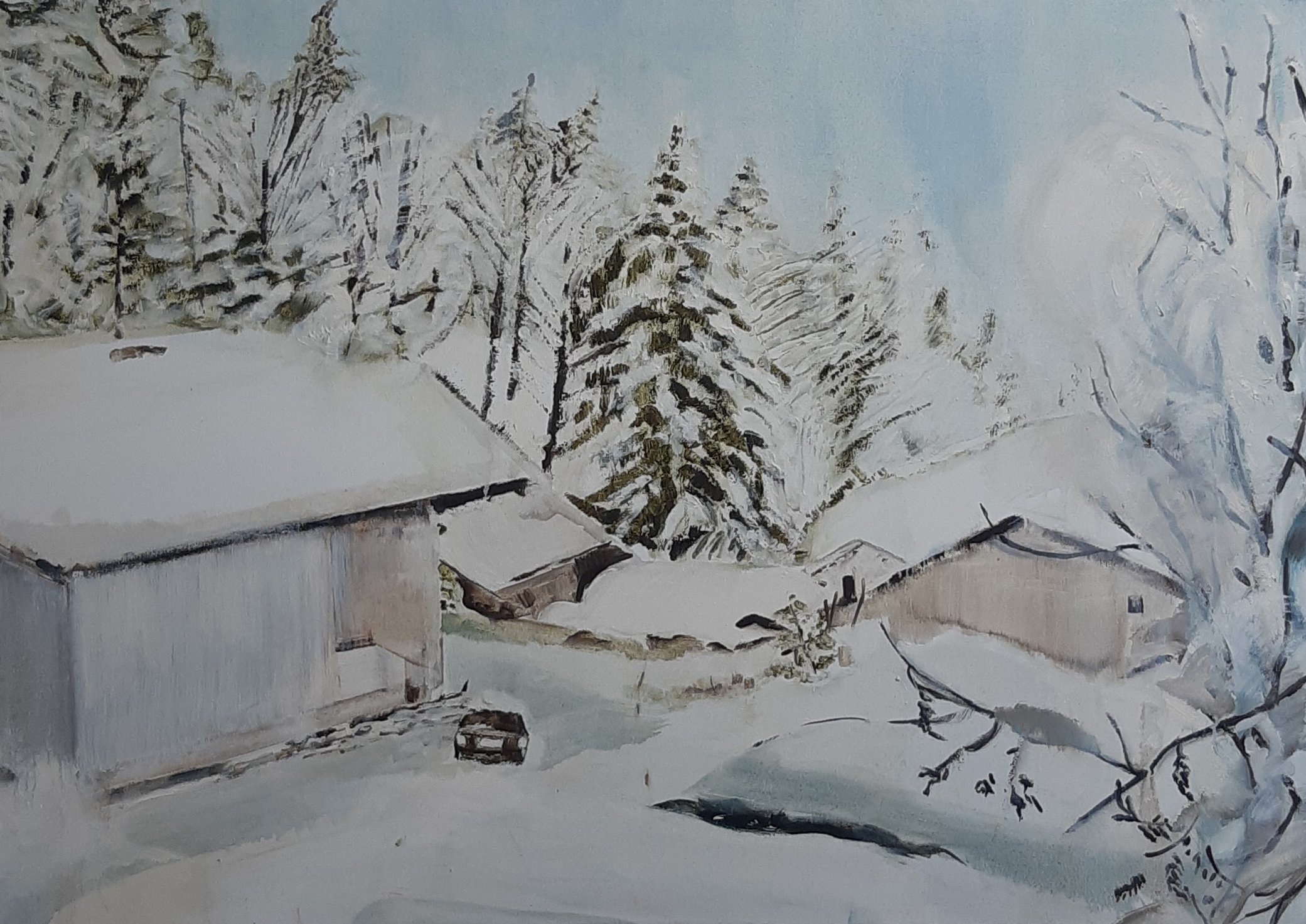 Winter Kappl 2017, olieverf op linnen, 70 x 100 cm