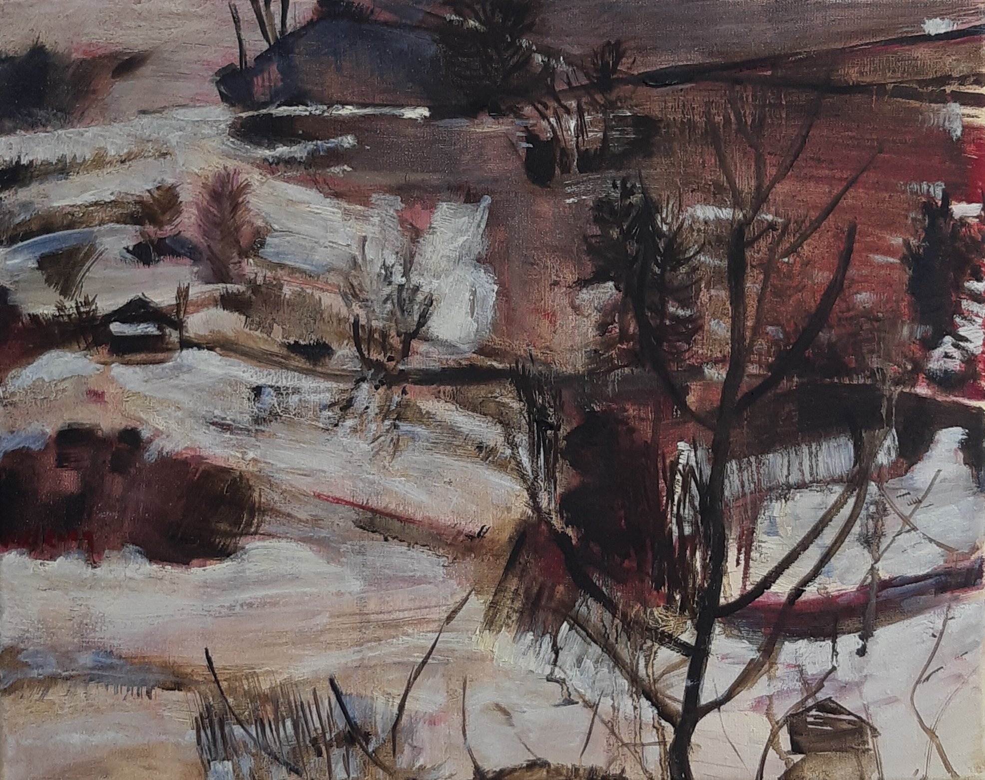 Winter 2019, olieverf op linnen, 40 x 50 cm