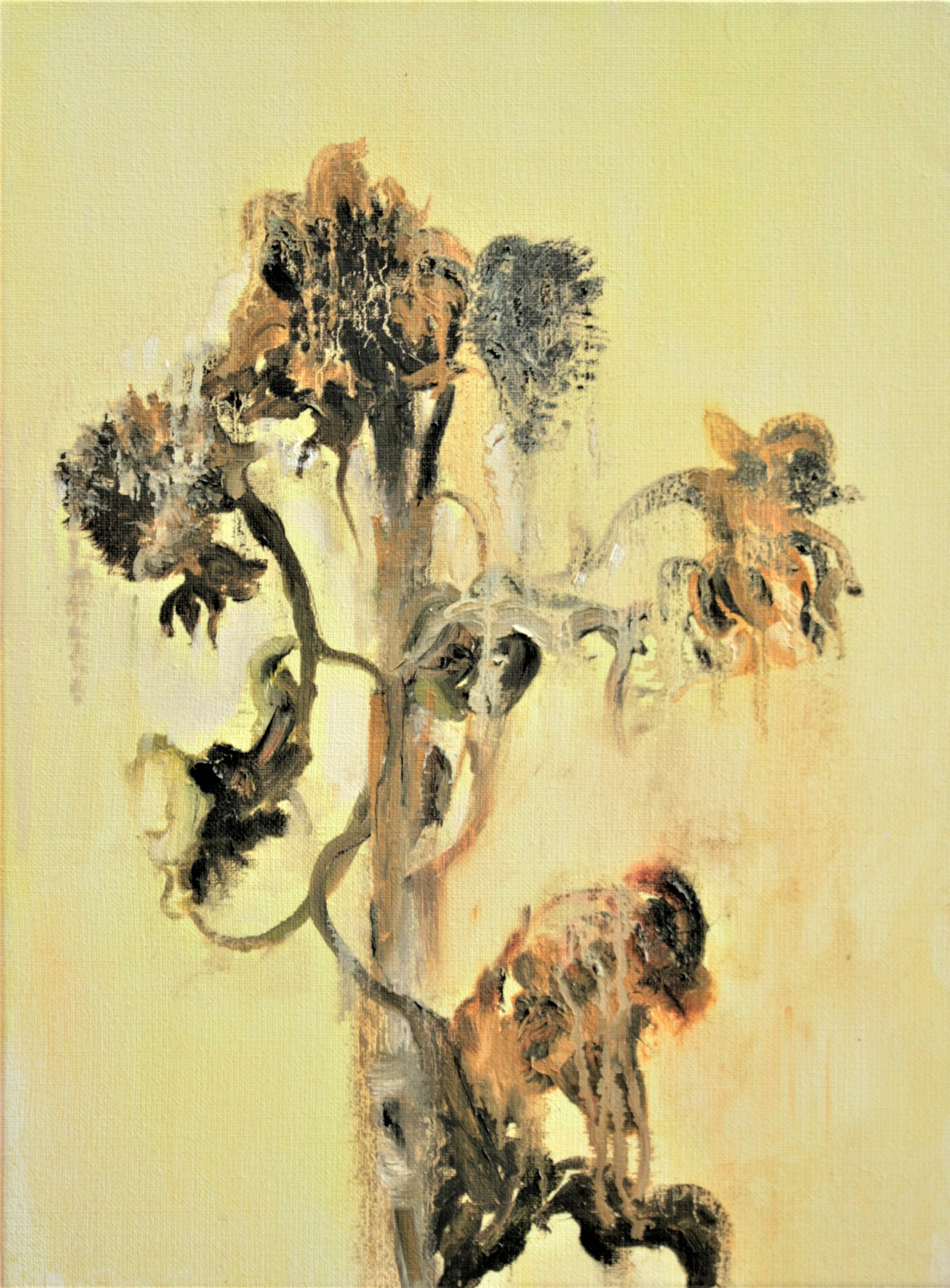 Zonnebloem 2018, olieverf op linnen, 30 x 40 cm